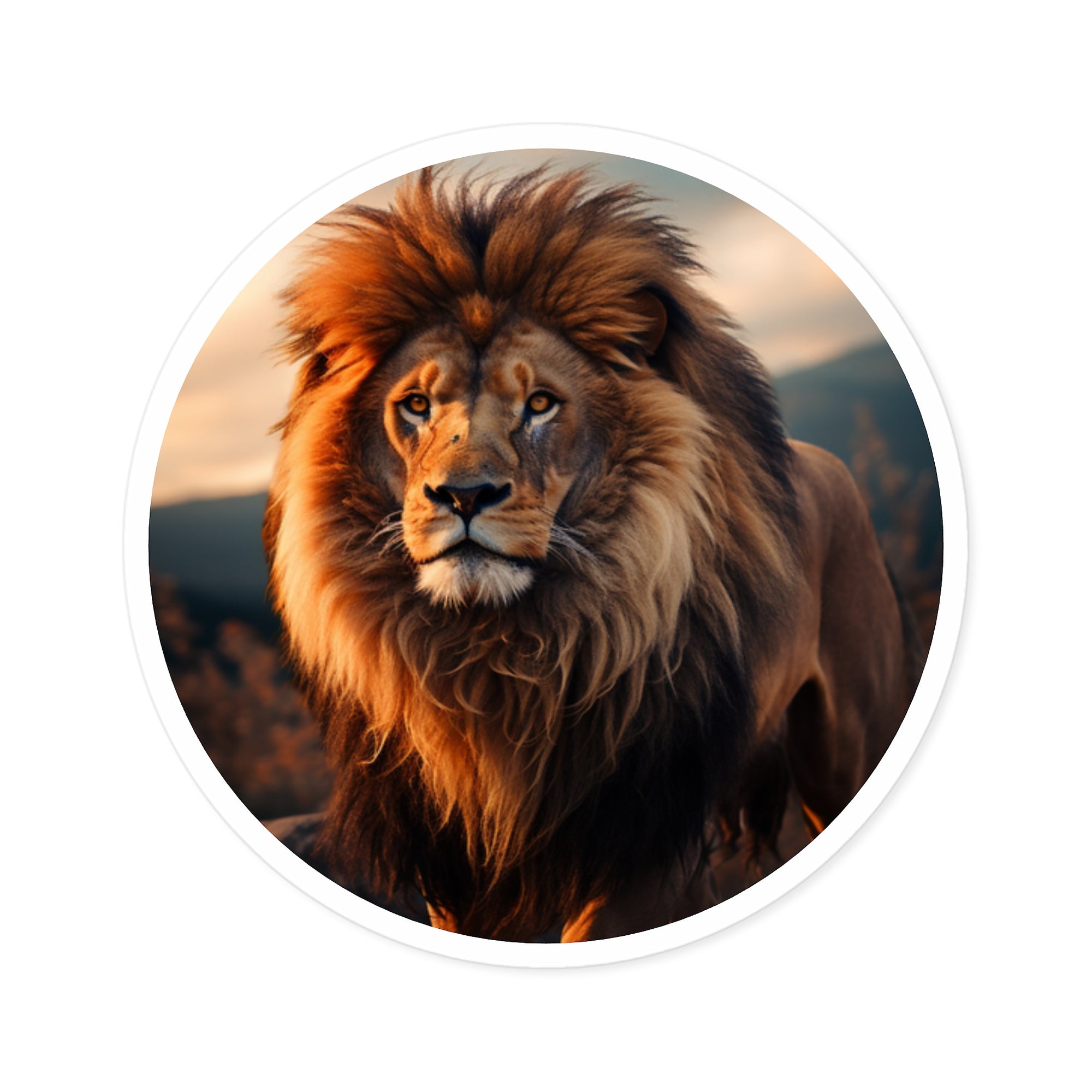 Majestic Lion Sticker, Realistic Wildlife Art, Nature Design, Strength Symbol