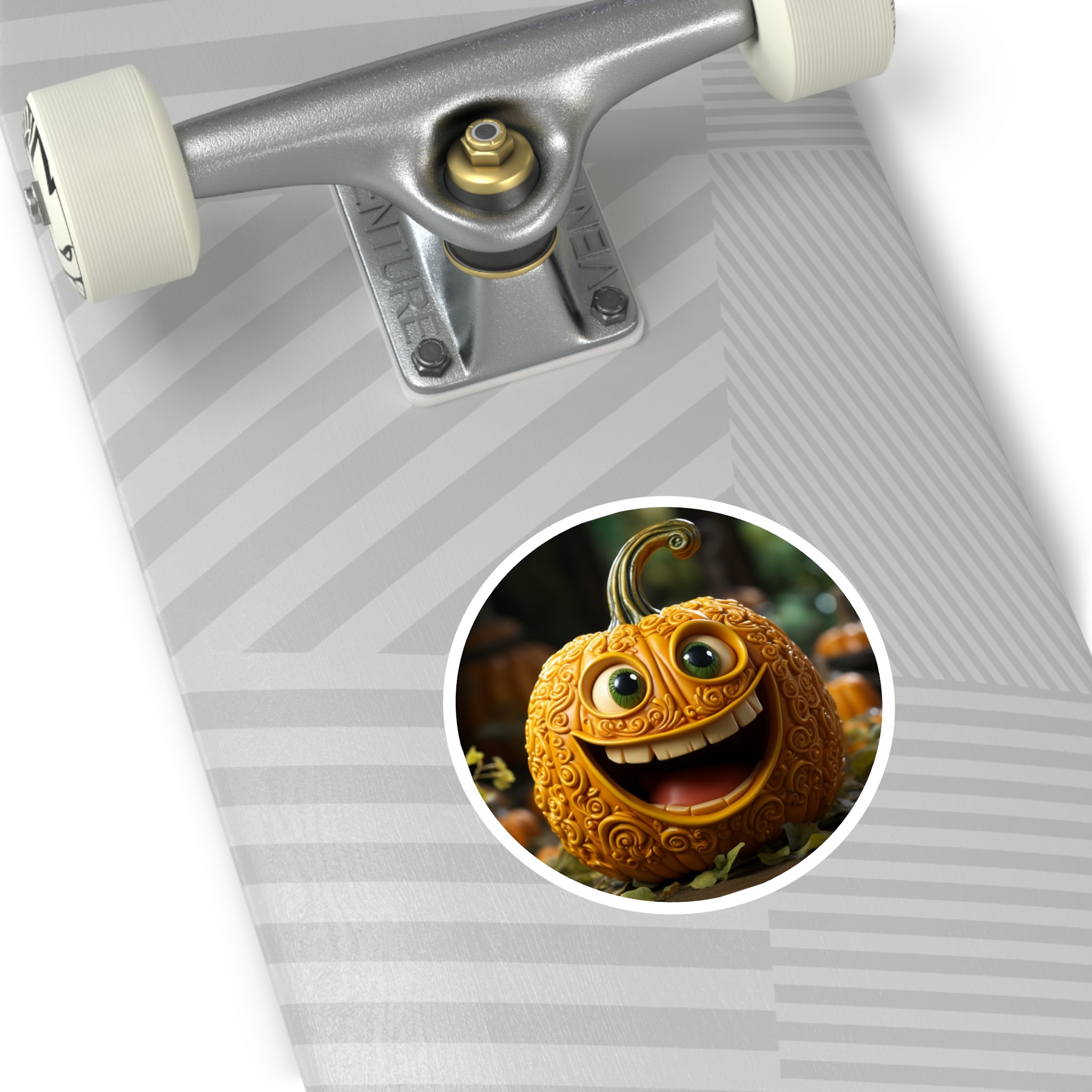 Happy Pumpkin Face, Cartoon Sticker, Laptop Decal, Halloween Fun Gift