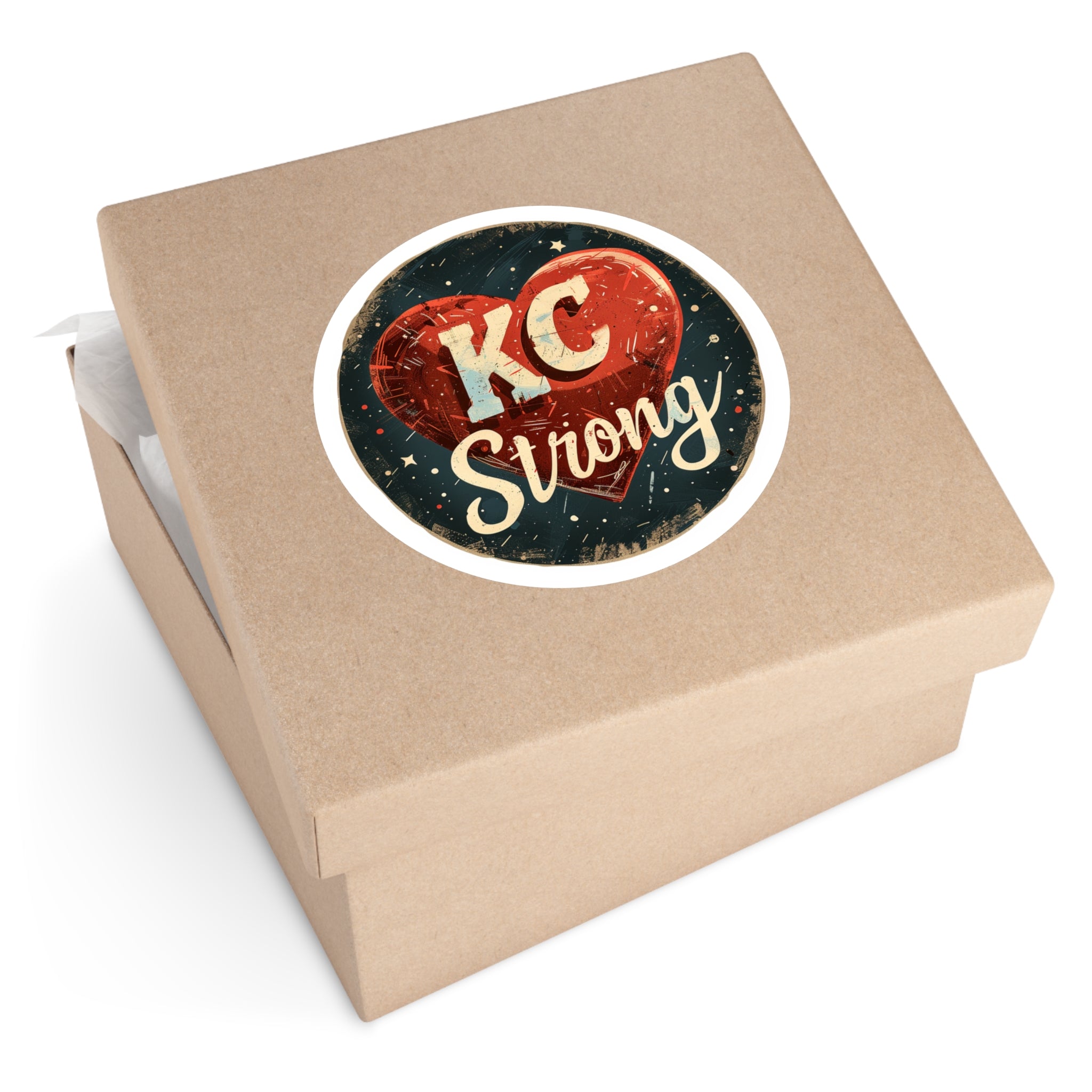 KC Strong Sticker, Retro Heart Design, Vintage Style, Kansas City Pride