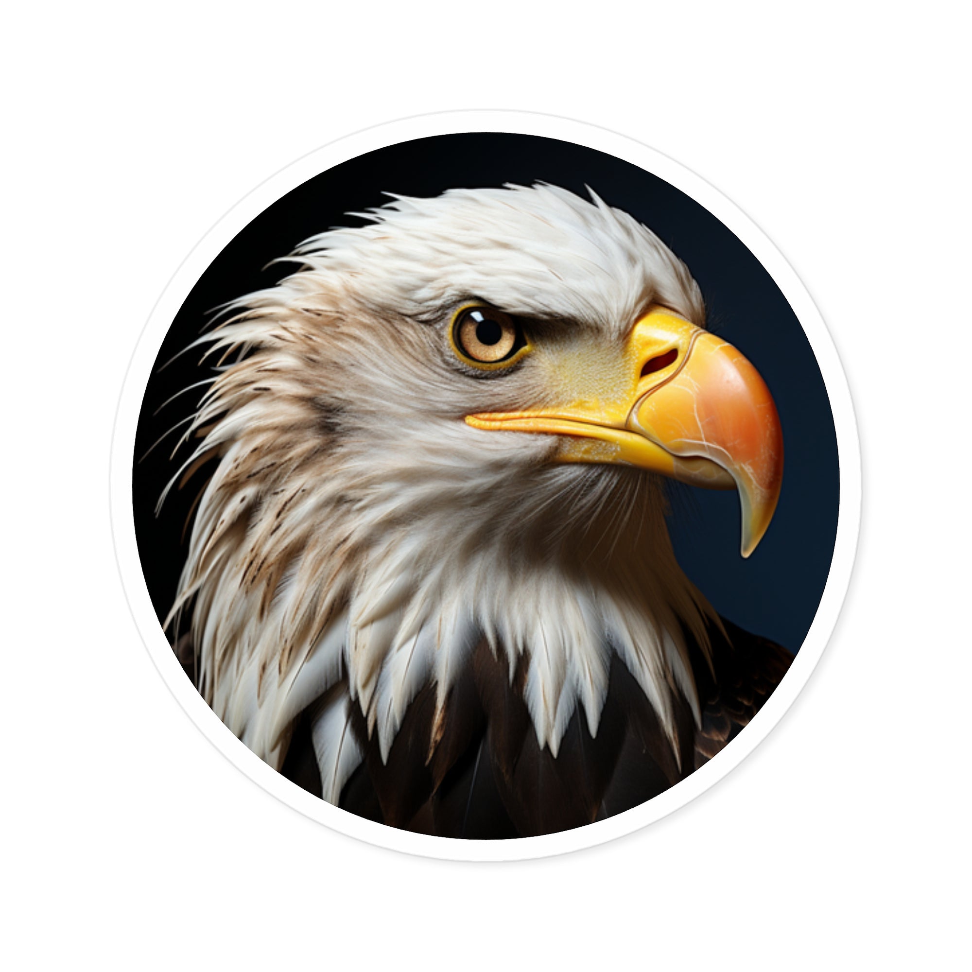 Bald Eagle Head Profile Sticker, Powerful Realistic Art, Patriotic Gift, Nature Collector