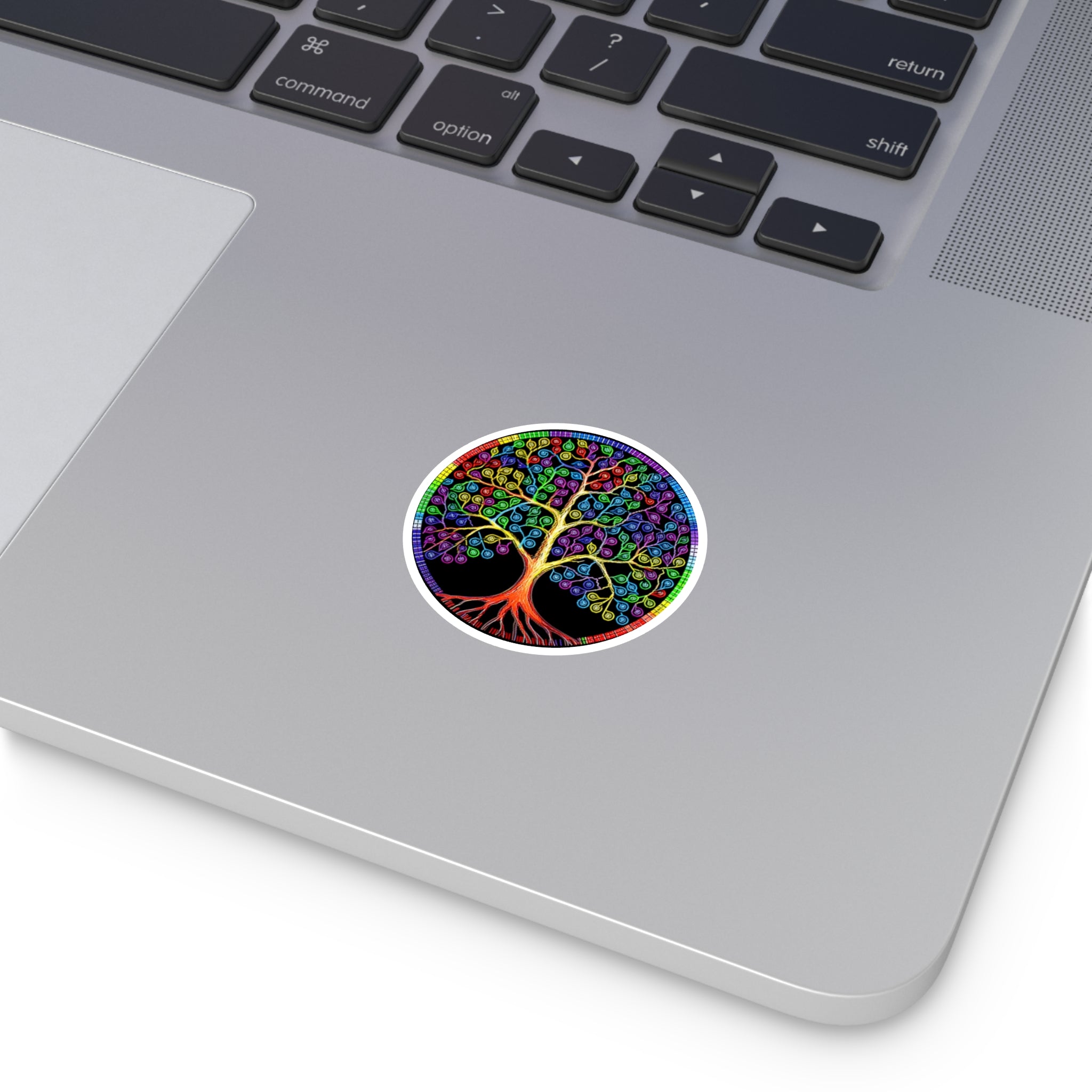 Rainbow Dreamcatcher, Stained Glass Art Sticker, Laptop Decal, Boho Aesthetic Gift