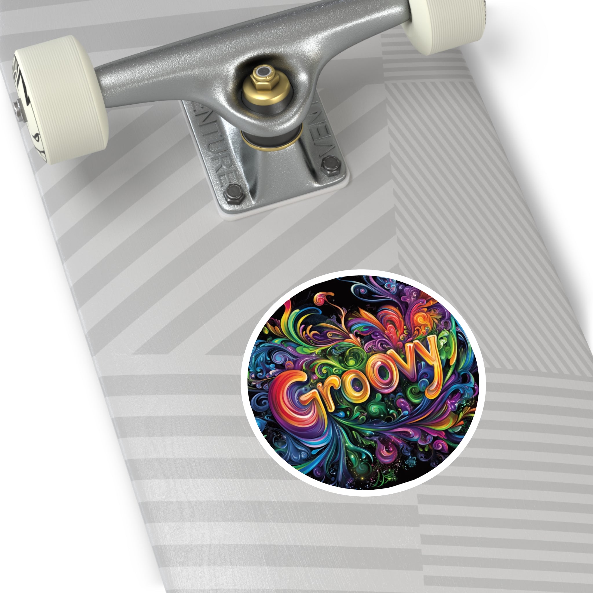 Groovy Sticker, Colorful Retro Art, Psychedelic Swirl Design, Fun Vibe Gift