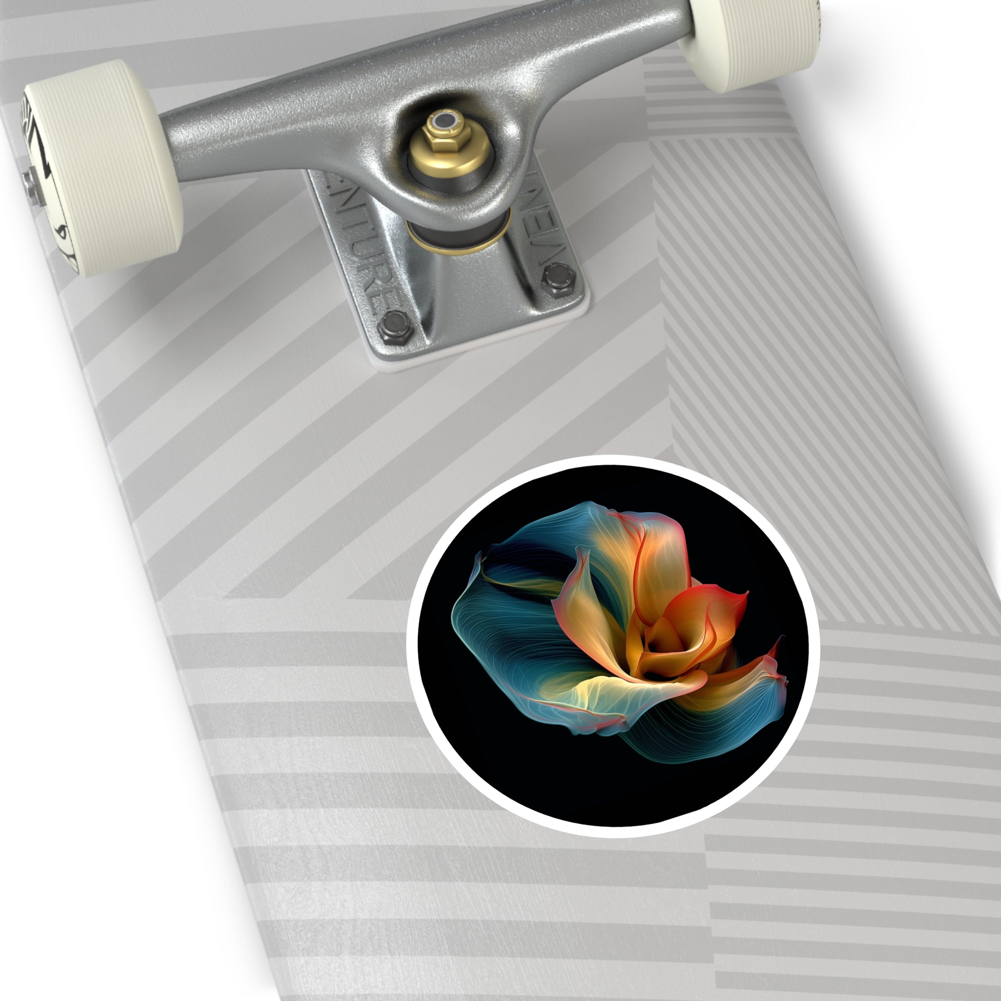 Abstract Flower, Colorful Petals Sticker, Laptop Decal, Art Lovers Gift