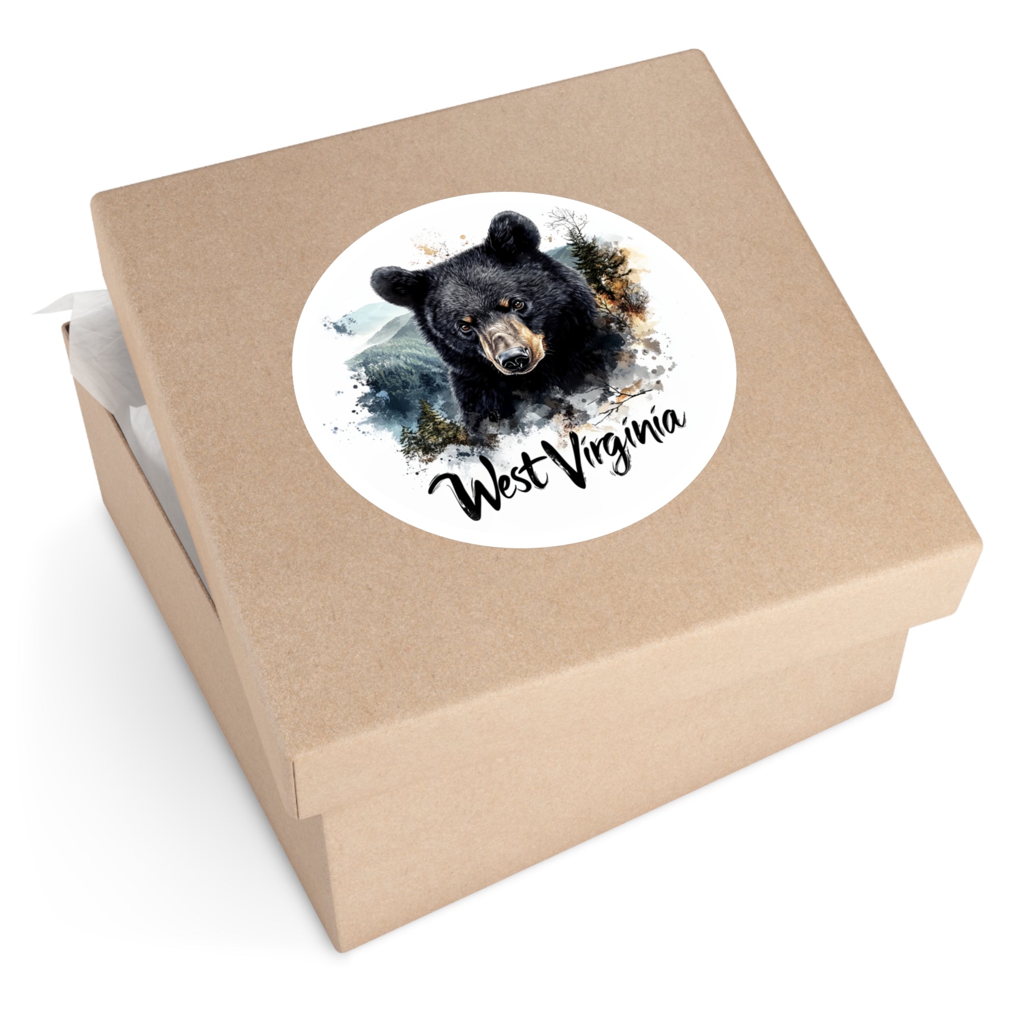 West Virginia Black Bear, Mountain View Sticker, State Animal Art, Wildlife Design