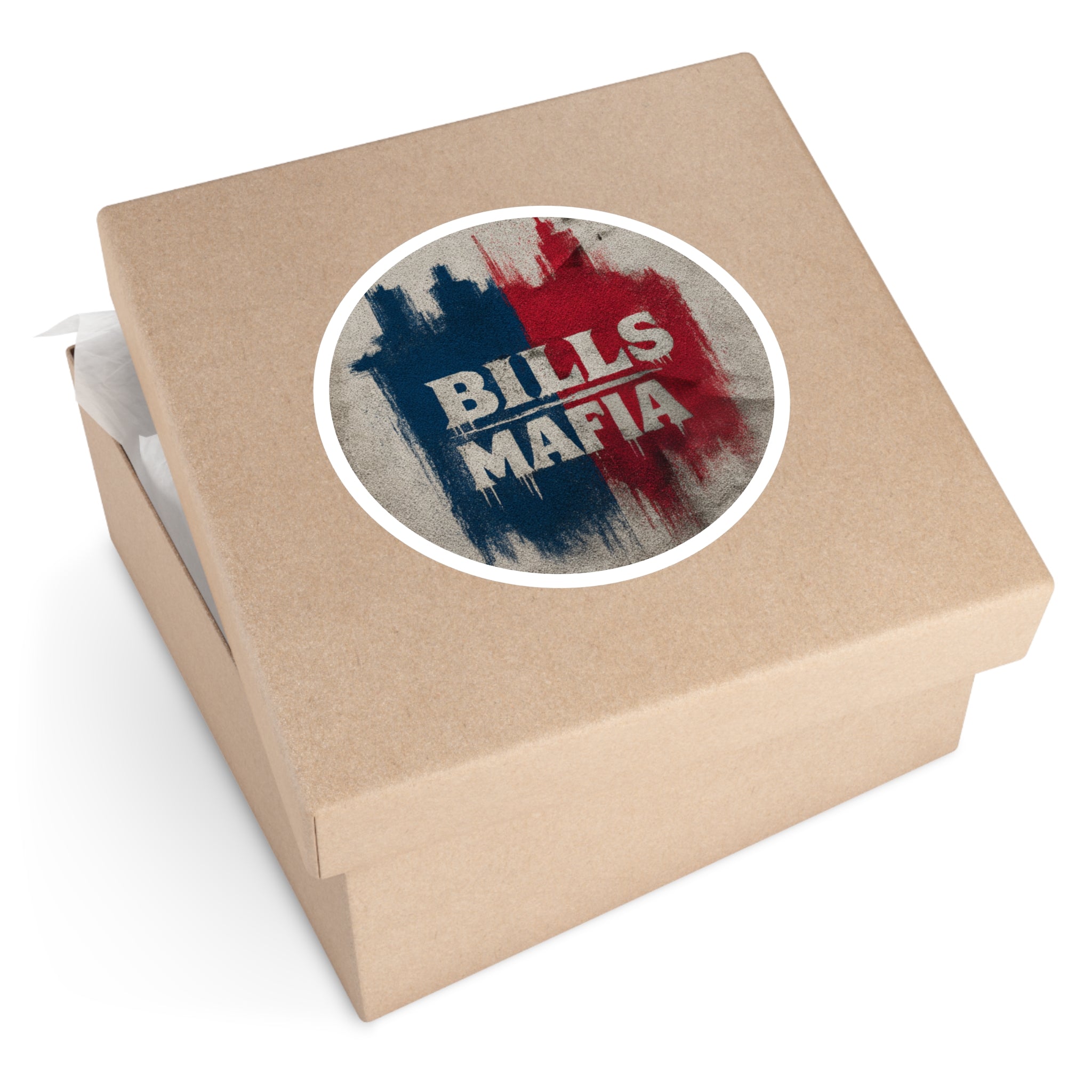 Bills Mafia Sticker, Red Blue Grunge Art, Team Spirit Design, Fan Gift