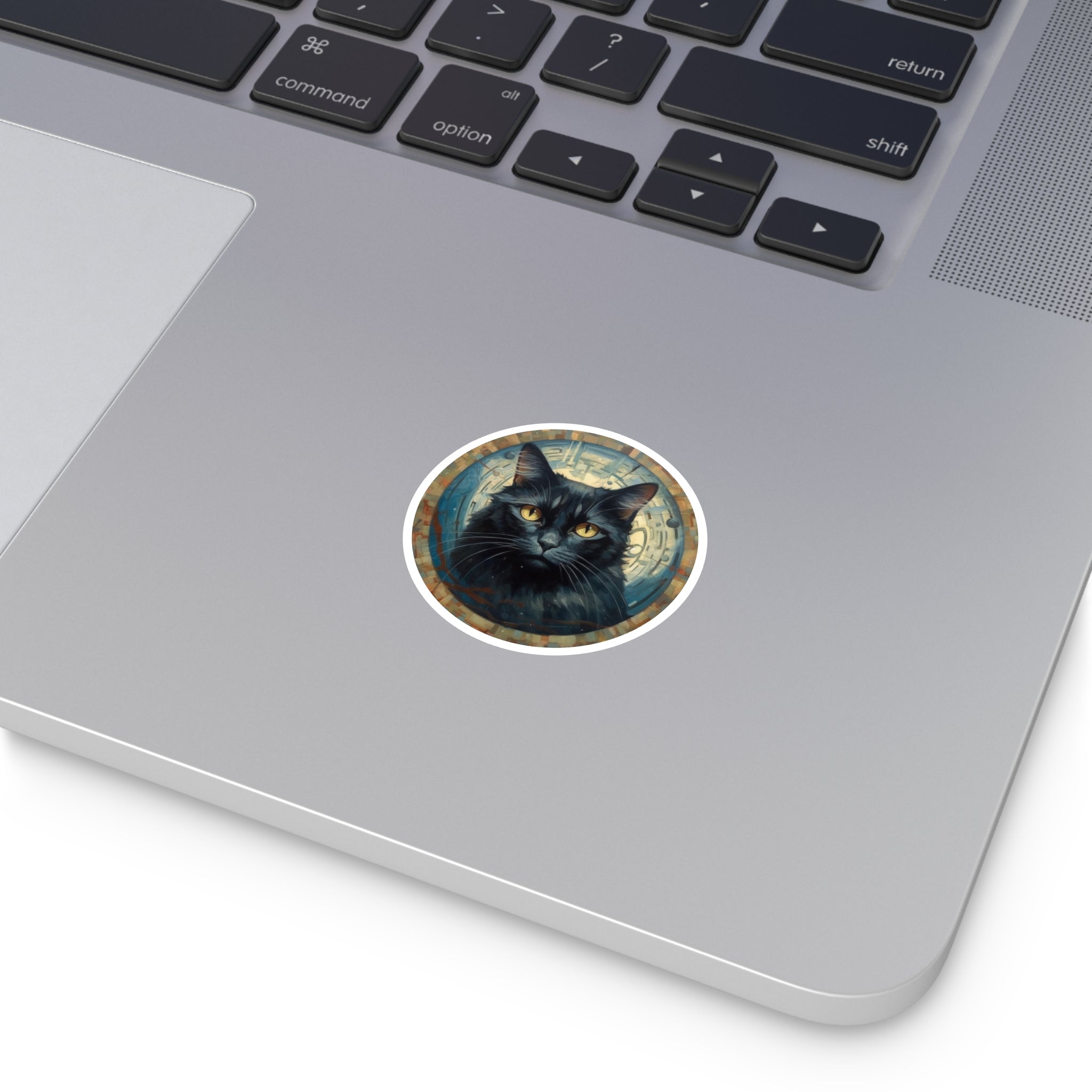 Mystic Cat, Celestial Sticker, Space Art, Tenebrist Design