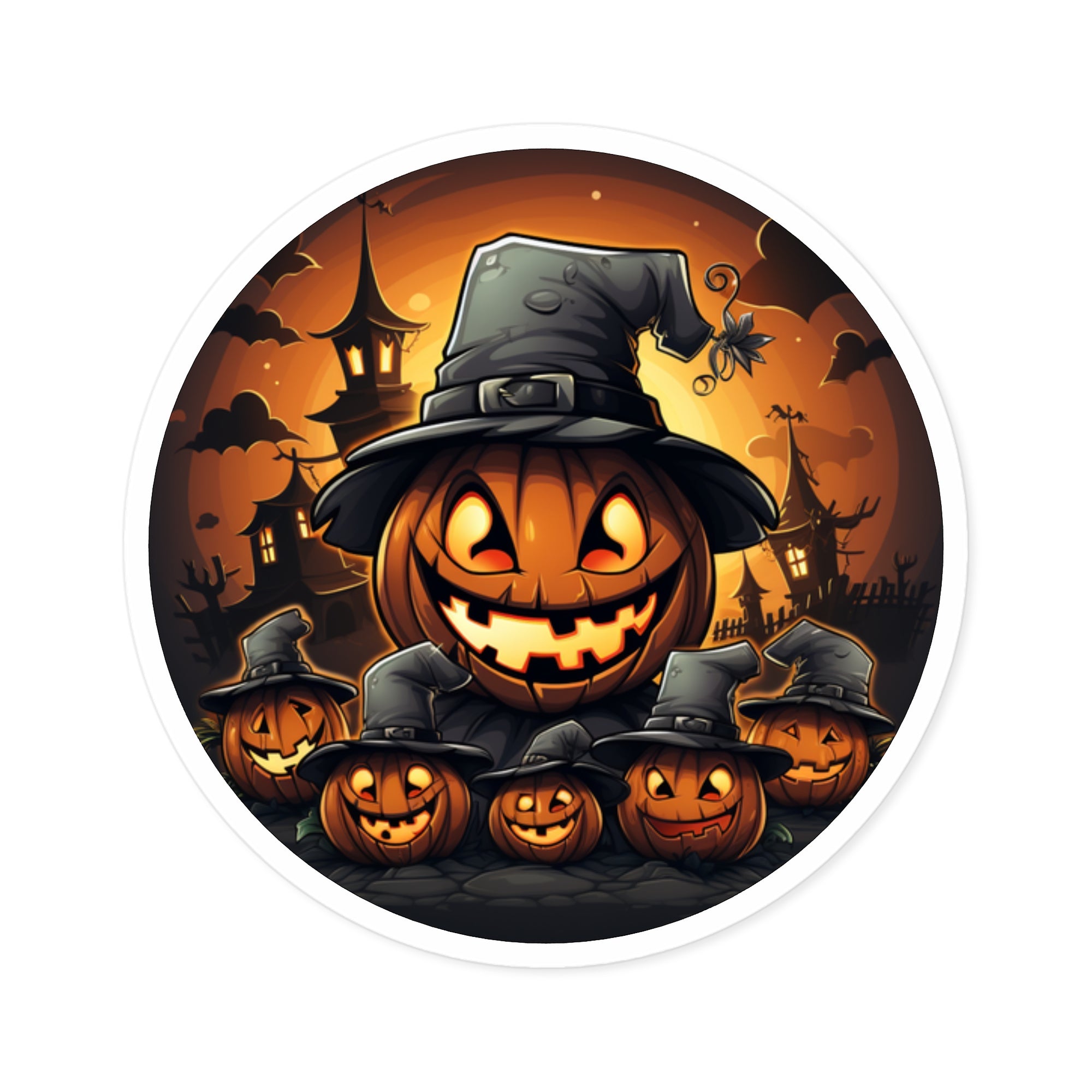 Jack-O'-Lantern Group, Fun Halloween Sticker, Party Decor, Fall Vibes
