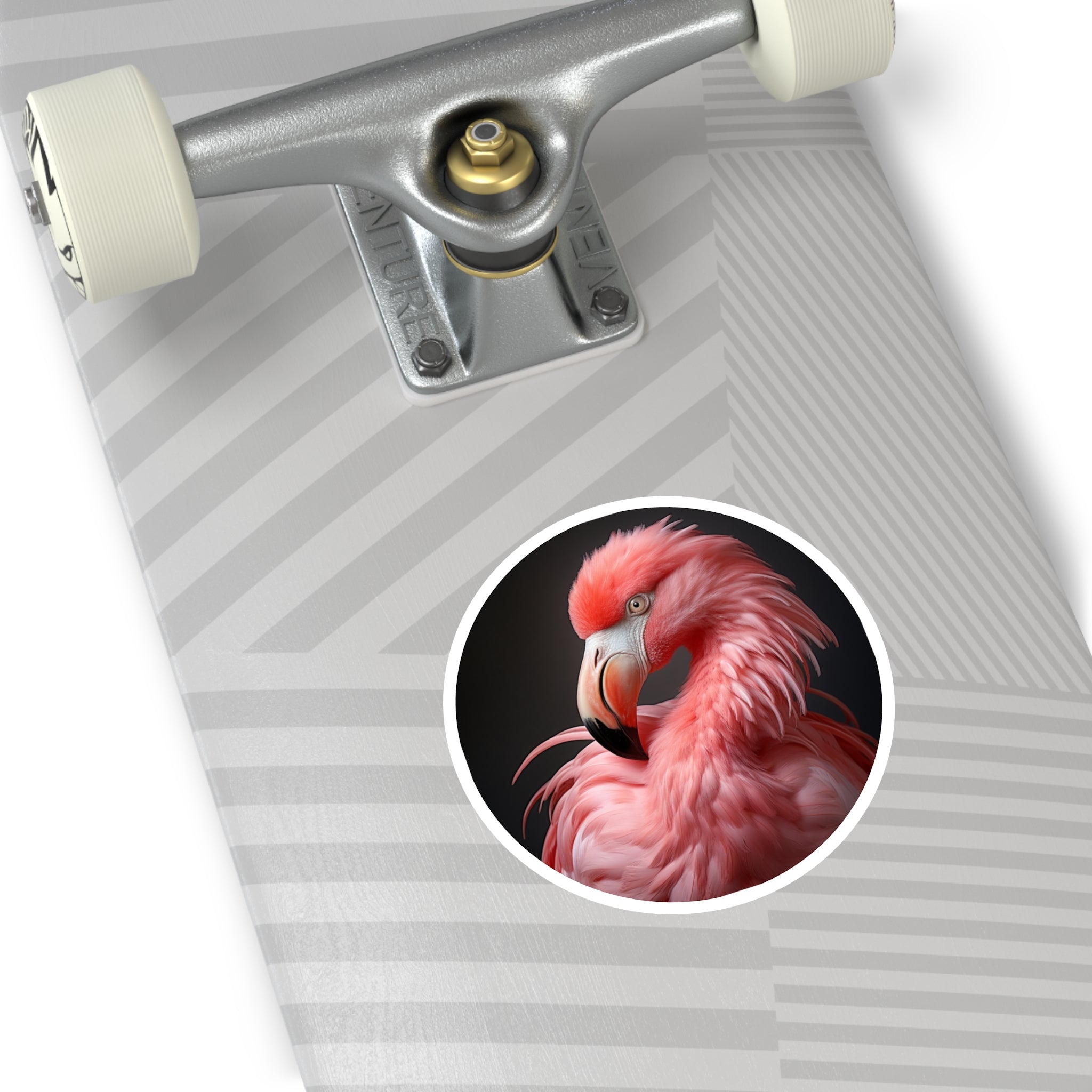 Flamingo Sticker, Pink Feather Detail, Tropical Realism, Vibrant Art Gift