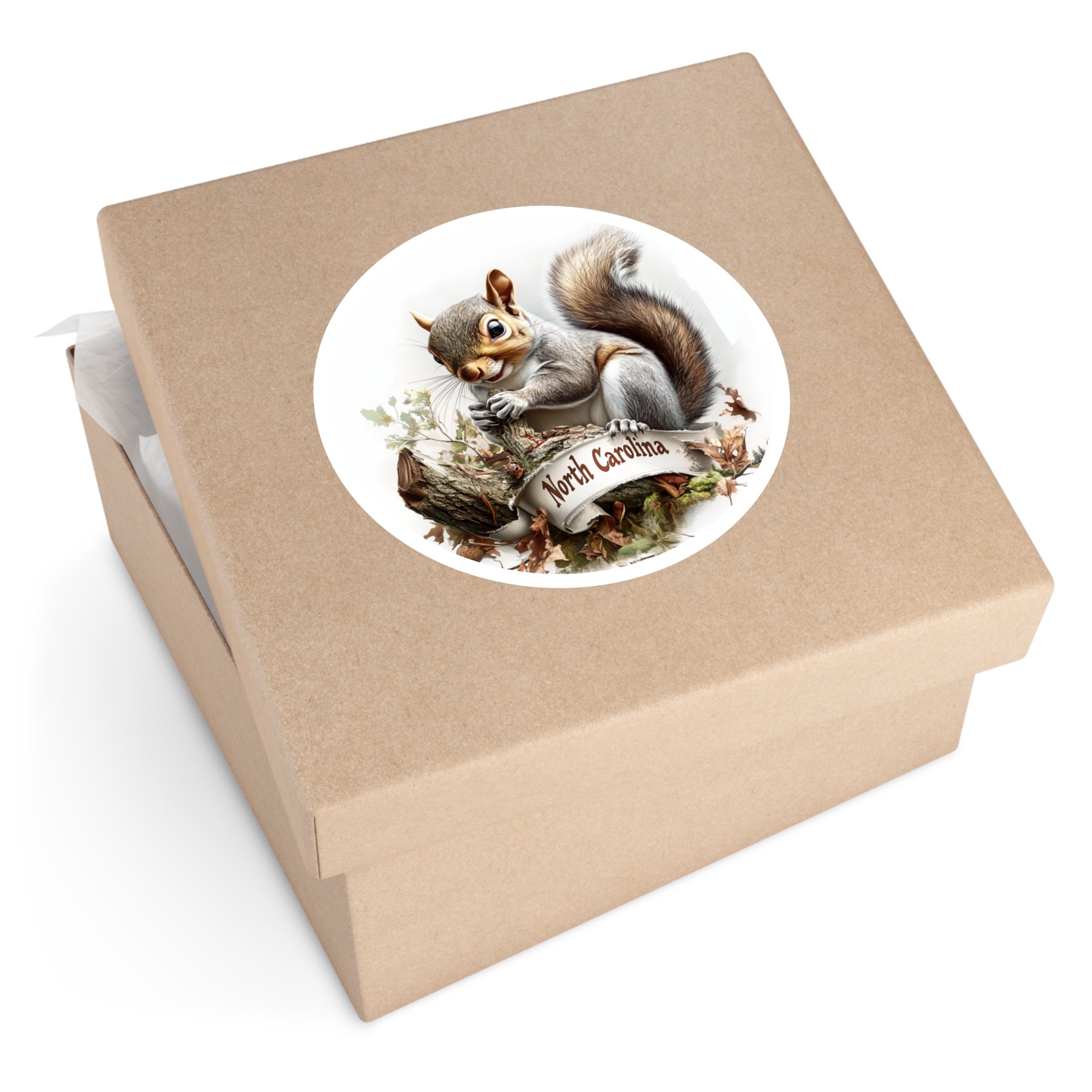 North Carolina Squirrel Sticker, State Animal Art, Forest Design, Nature Pride