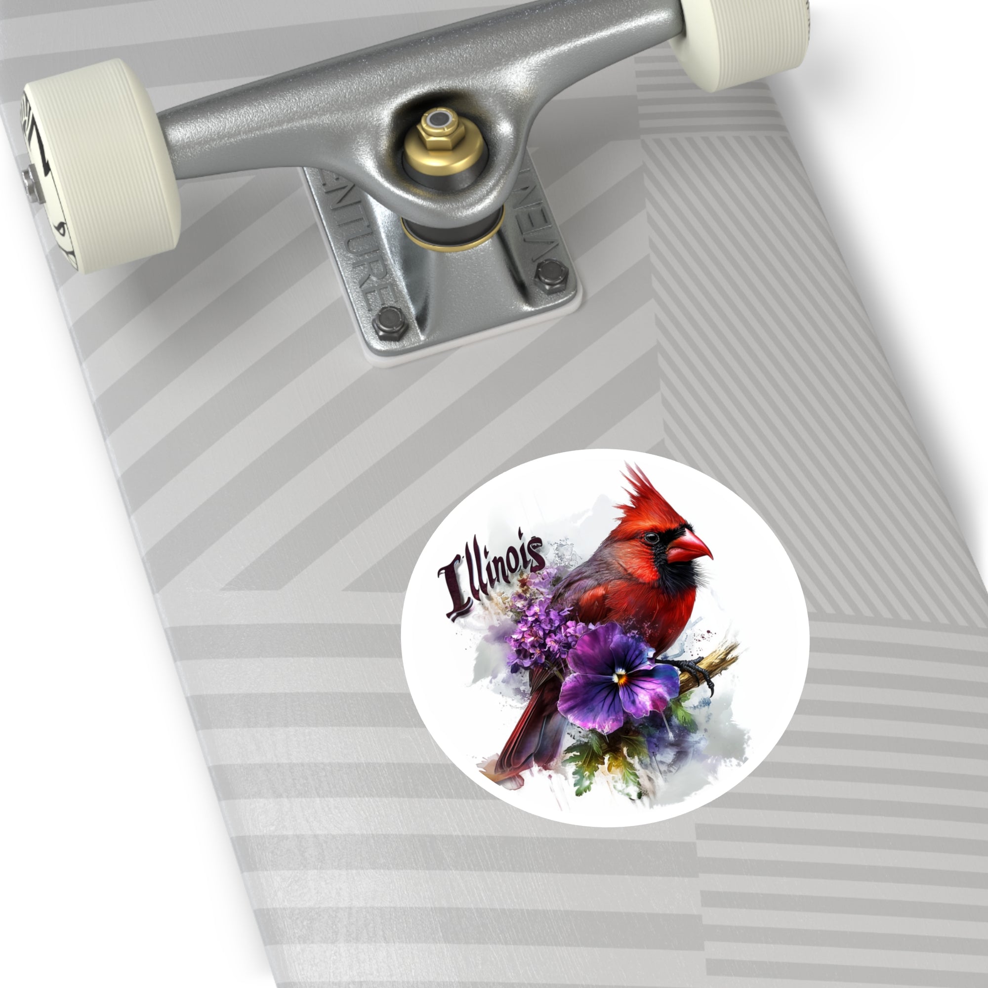 Illinois Cardinal, Violet Flower Sticker, State Pride Art, Nature Design