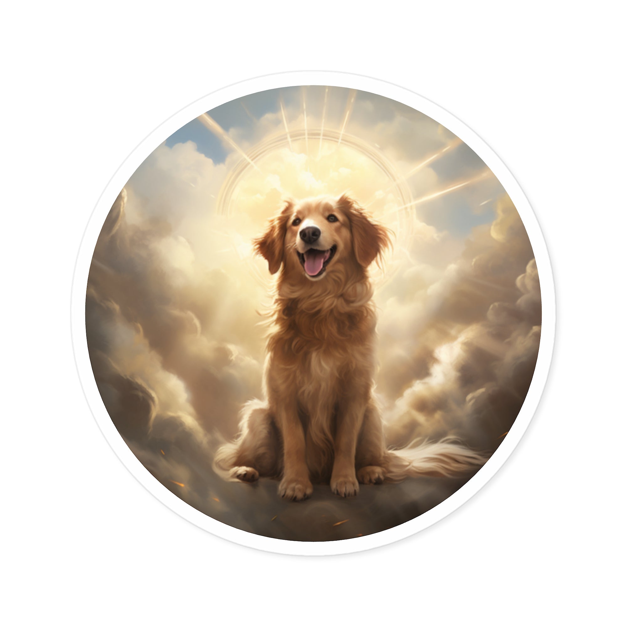 Heavenly Dog Sticker, Angel Pet Design, Spiritual Dog Art