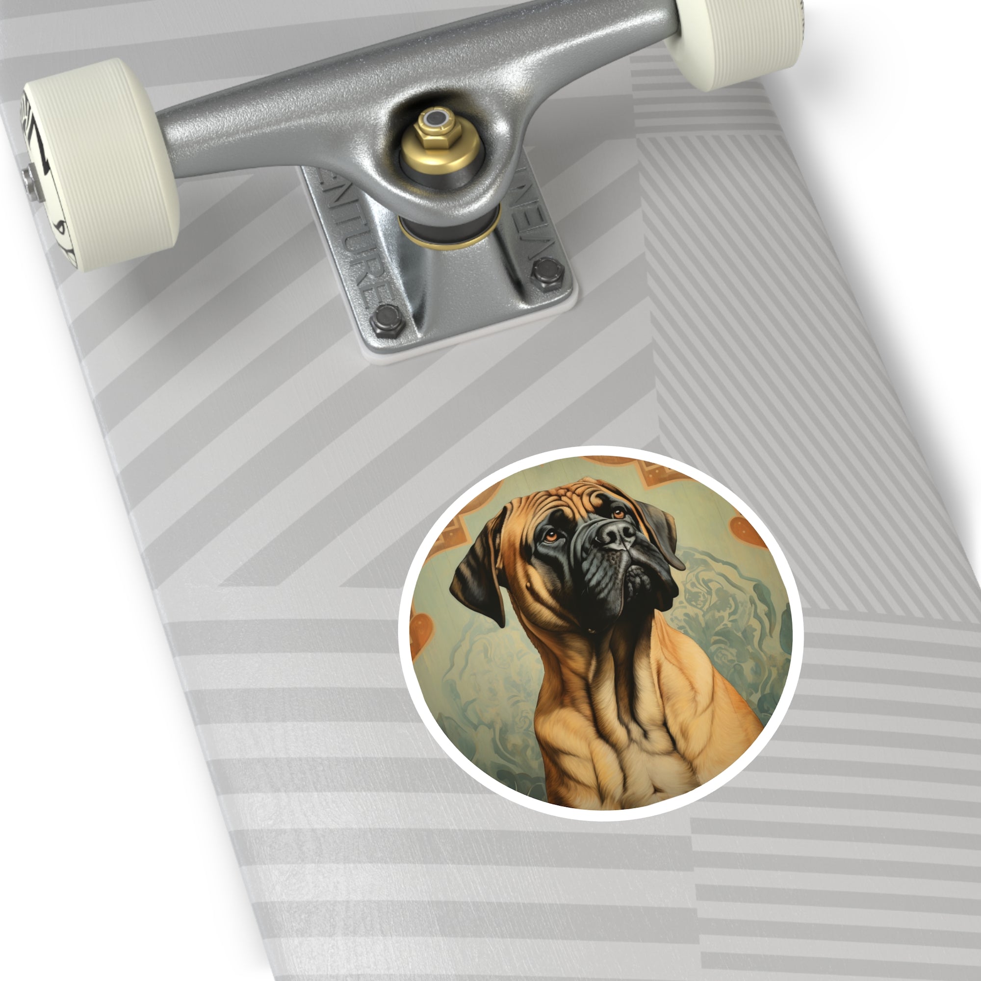 Art Deco Mastiff, Regal Dog Sticker, Elegant Design, Classic Pet Art