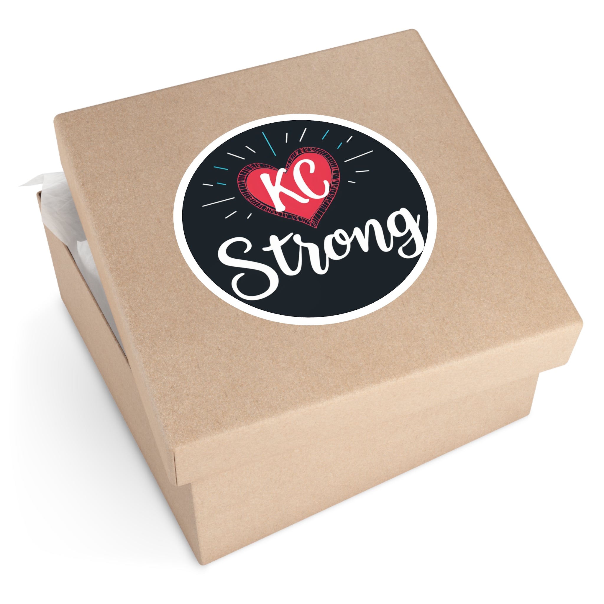 KC Strong Sticker, Heart Design, Community Support Art, Inspirational Gift