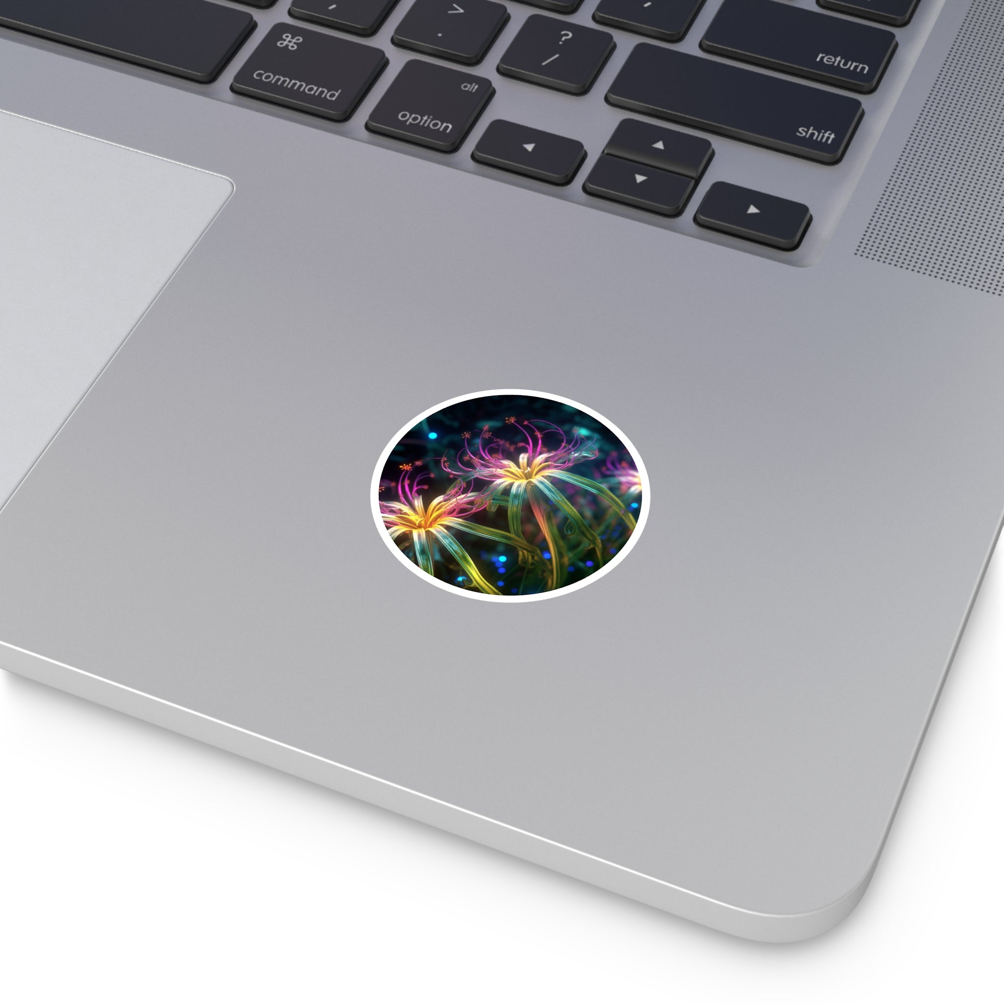 Spider plant cluster, colorful nature Sticker, bright foliage, artistic garden