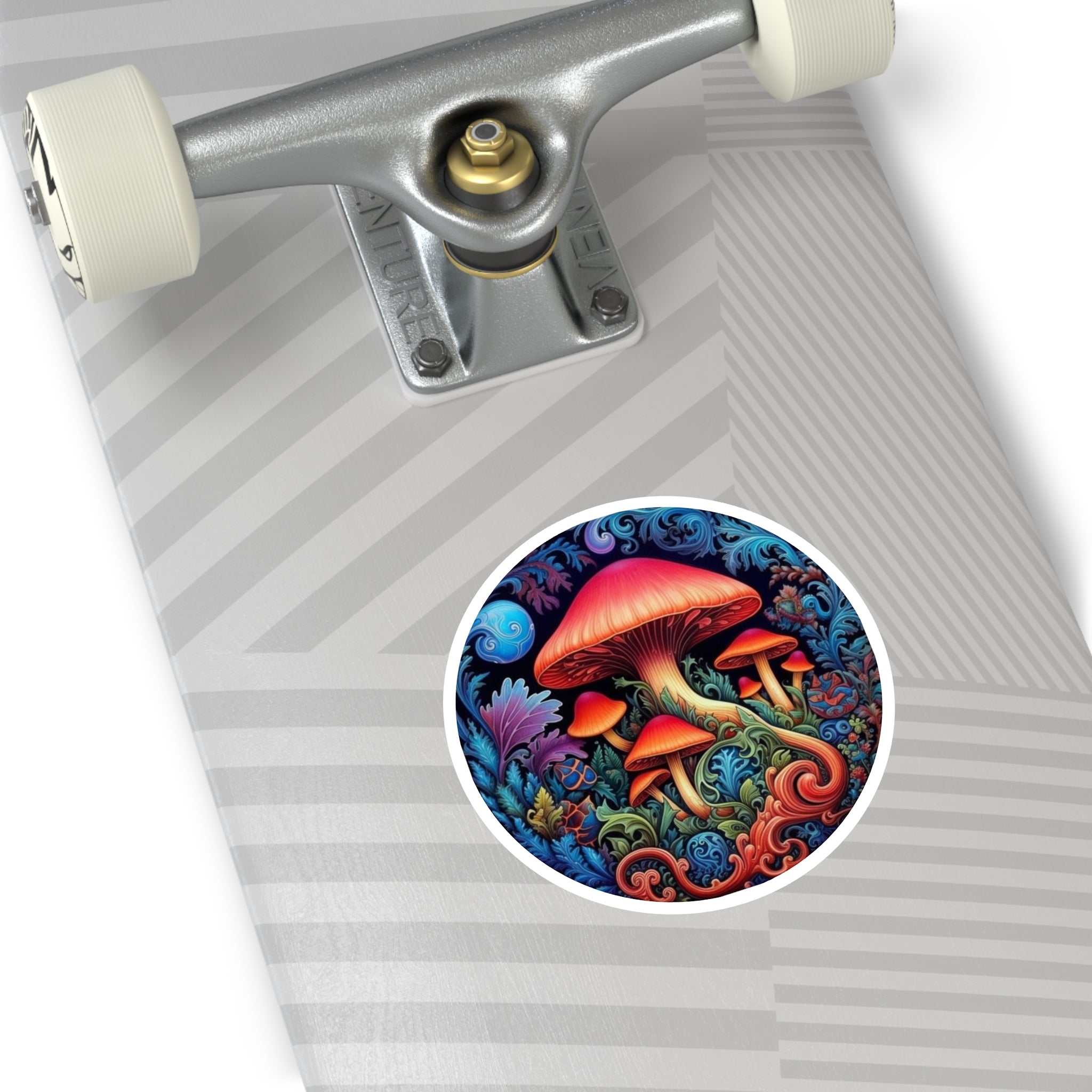 Psychedelic Jelly Mushroom Sticker, Trippy Art, Abstract Design, Vivid Fantasy