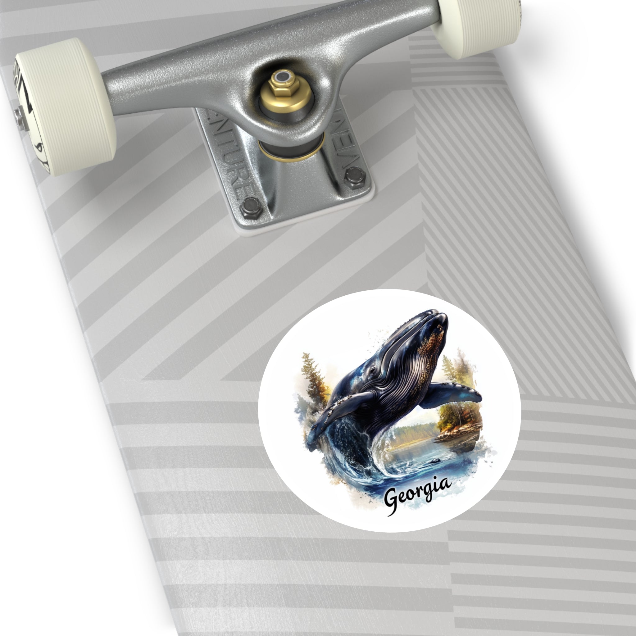 Georgia Right Whale Sticker, State Marine Animal Design, Ocean Wildlife Art