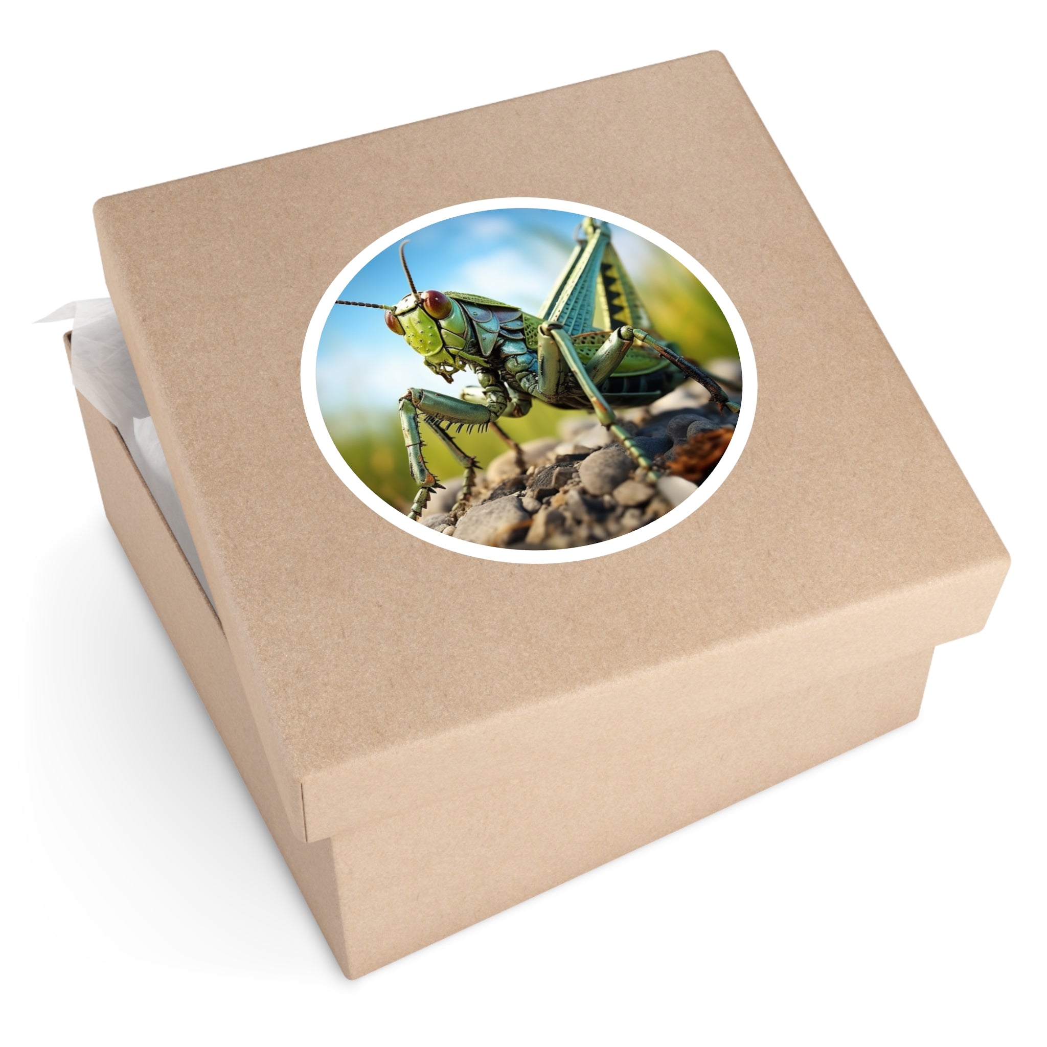 Grasshopper Close-Up, Nature Sticker, Notebook Decor, Outdoor Gift