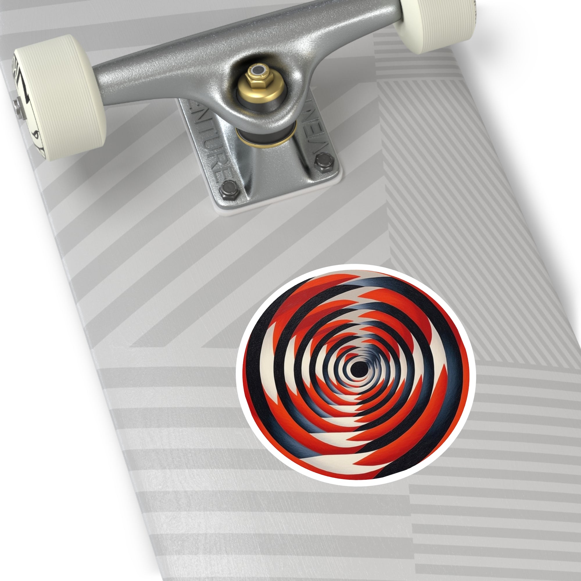 Red Spiral Optical Illusion Sticker, Trippy Art Design, Hypnotic Pattern