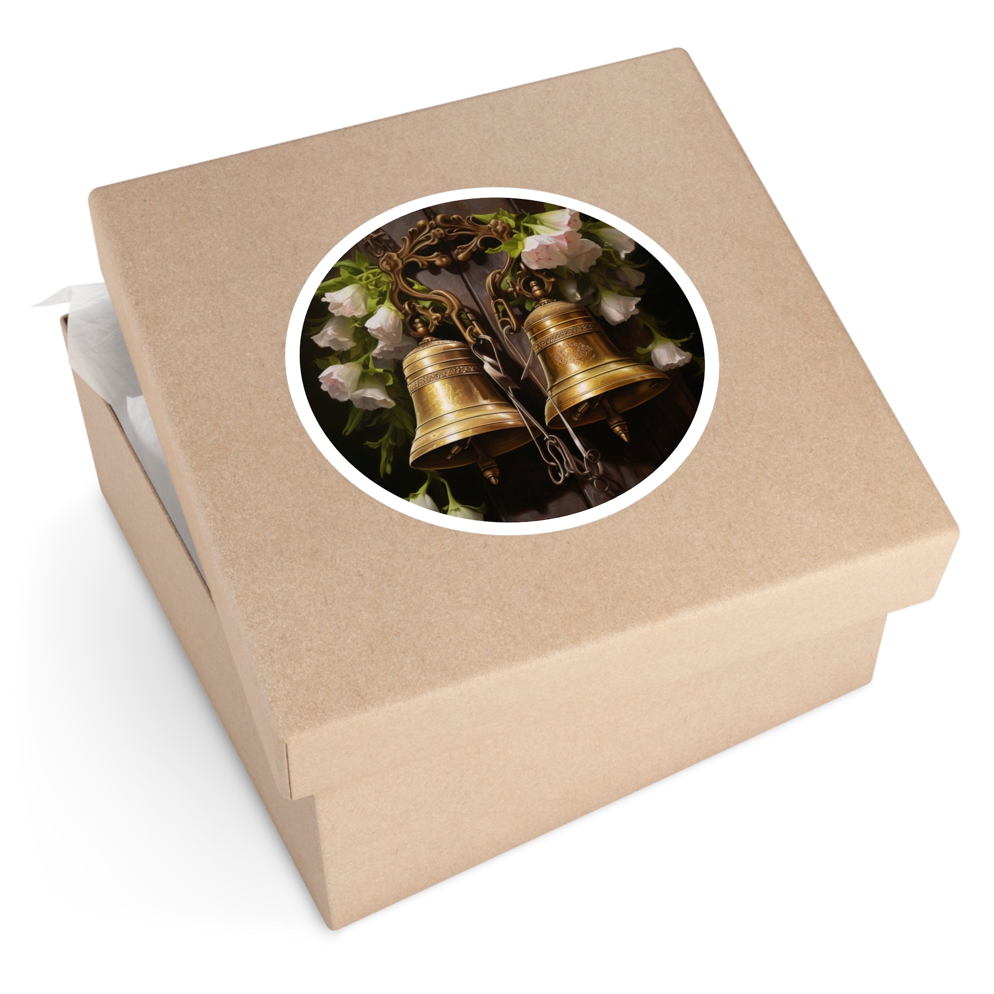 Golden Bells, Floral Wedding Sticker, Laptop or Scrapbook, Marriage Celebration