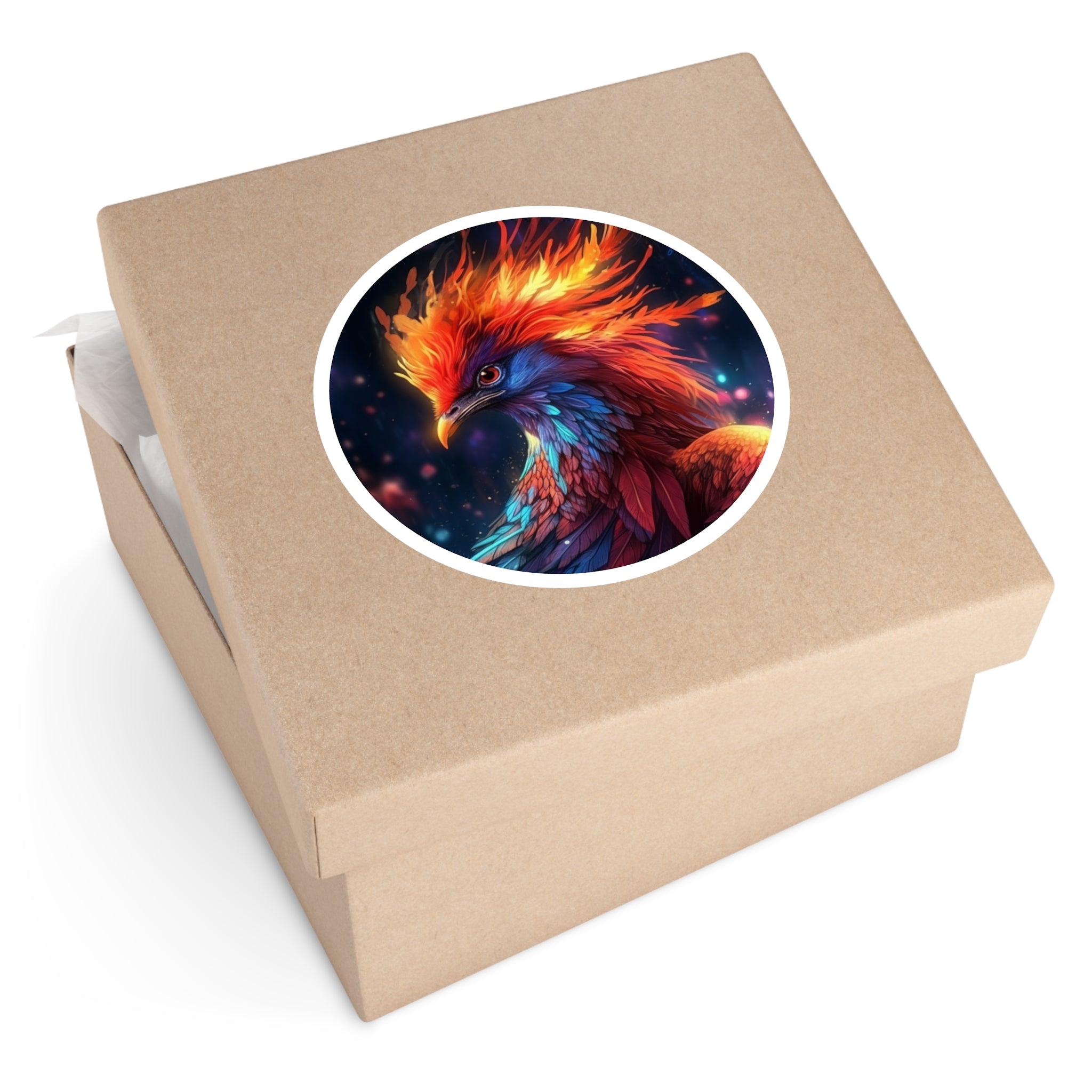 Firebird Sticker, Colorful Phoenix Art, Fantasy Flame Design, Powerful Gift