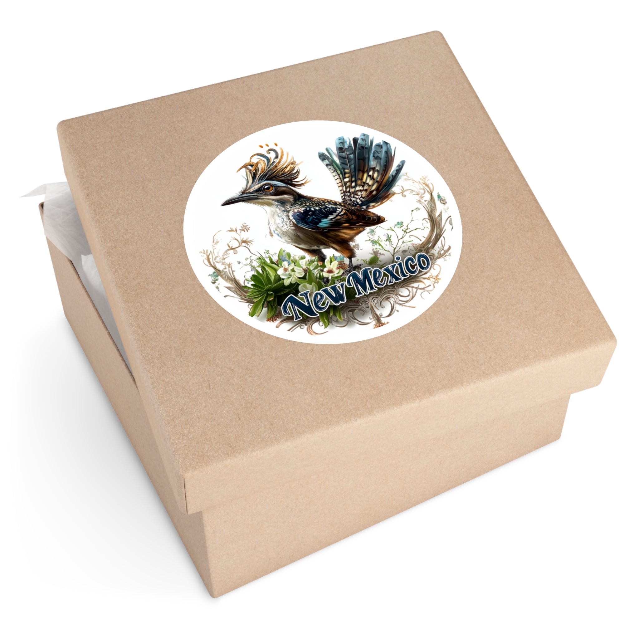 New Mexico Roadrunner, Yucca Flower Sticker, Laptop or Water Bottle, State Bird Art