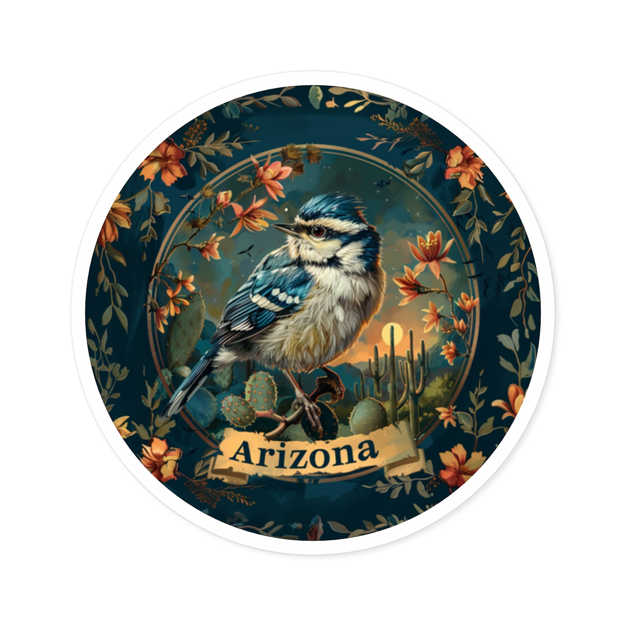 Arizona Wren, Desert Sticker, Nature Decor, Scenic Gift