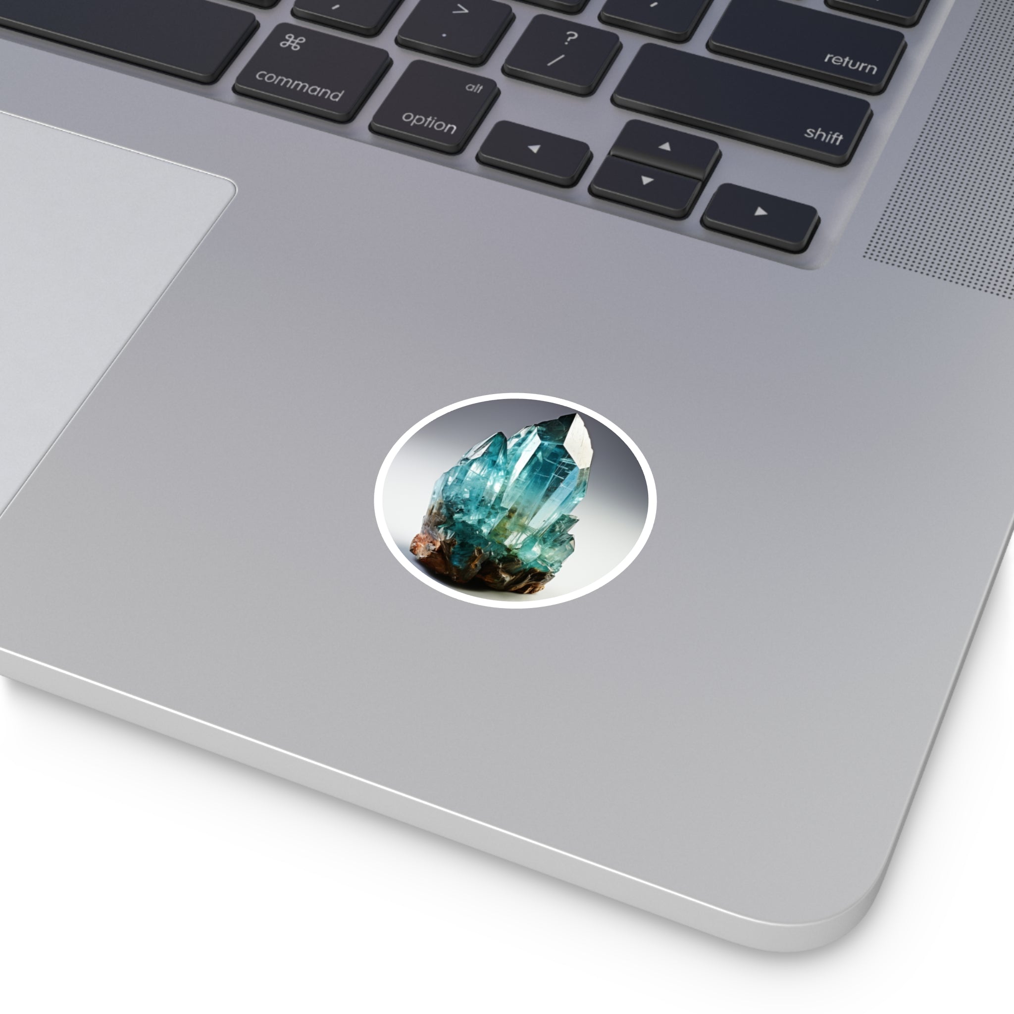 Aquamarine Crystal Point, Realistic Gemstone Sticker, Ocean Tones, Sea-Themed Gift
