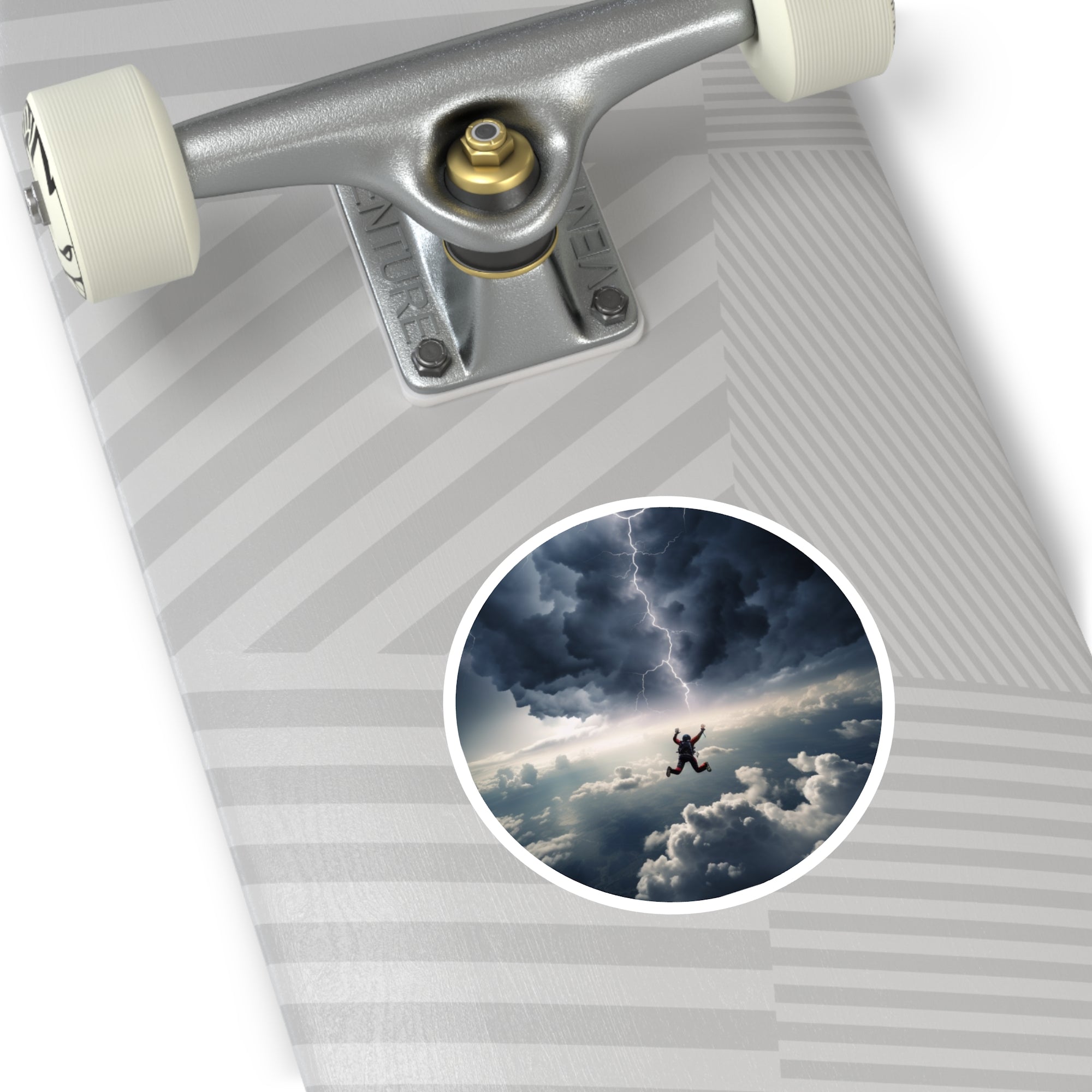Storm Skydive Sticker, Lightning Adventure Art, Extreme Sport Design, Thrill Gift