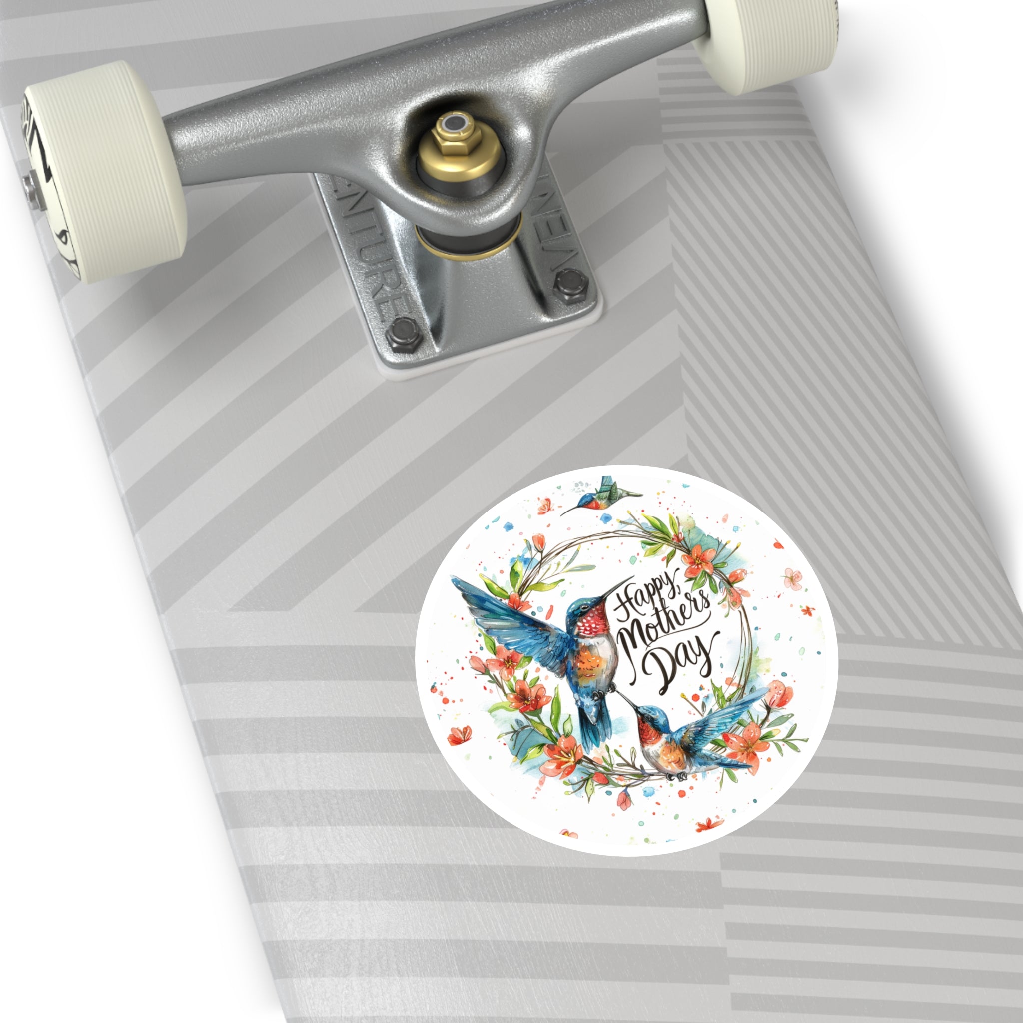 Happy Mother’s Day Birds Sticker, Floral Wreath Art, Spring Design, Thoughtful Gift