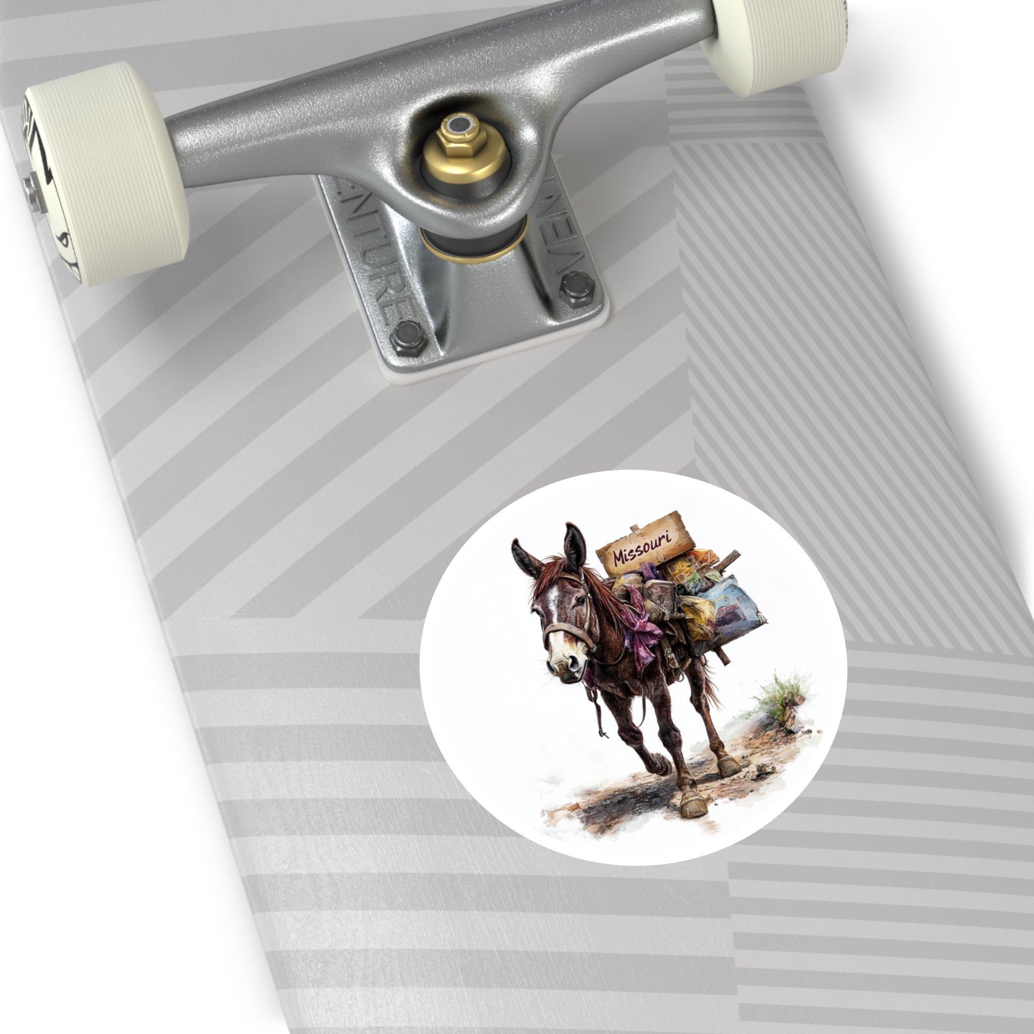 Missouri Mule Pack Sticker, State Pride Art, Western Design, Travel Theme