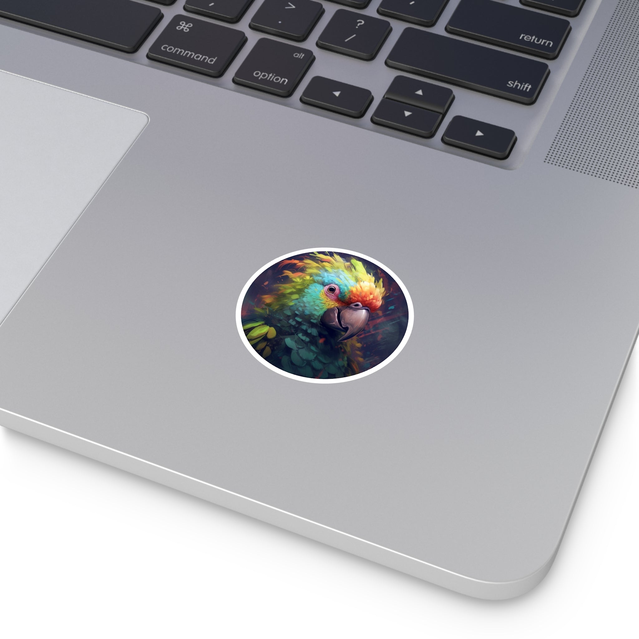 Colorful Parrot Sticker, Tropical Art, Vibrant Bird Design, Exotic Gift