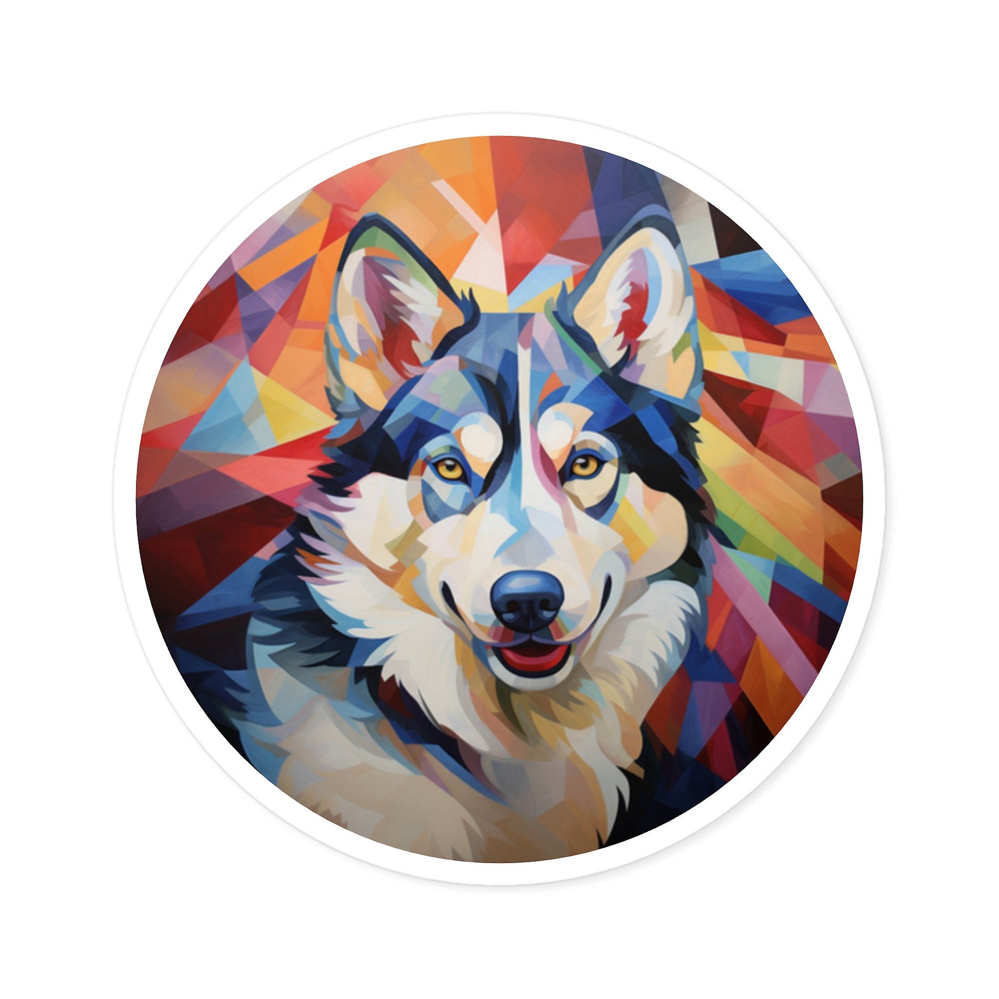 Alaskan Malamute, Cubism Sticker, Laptop Decal, Gift for Dog Lovers