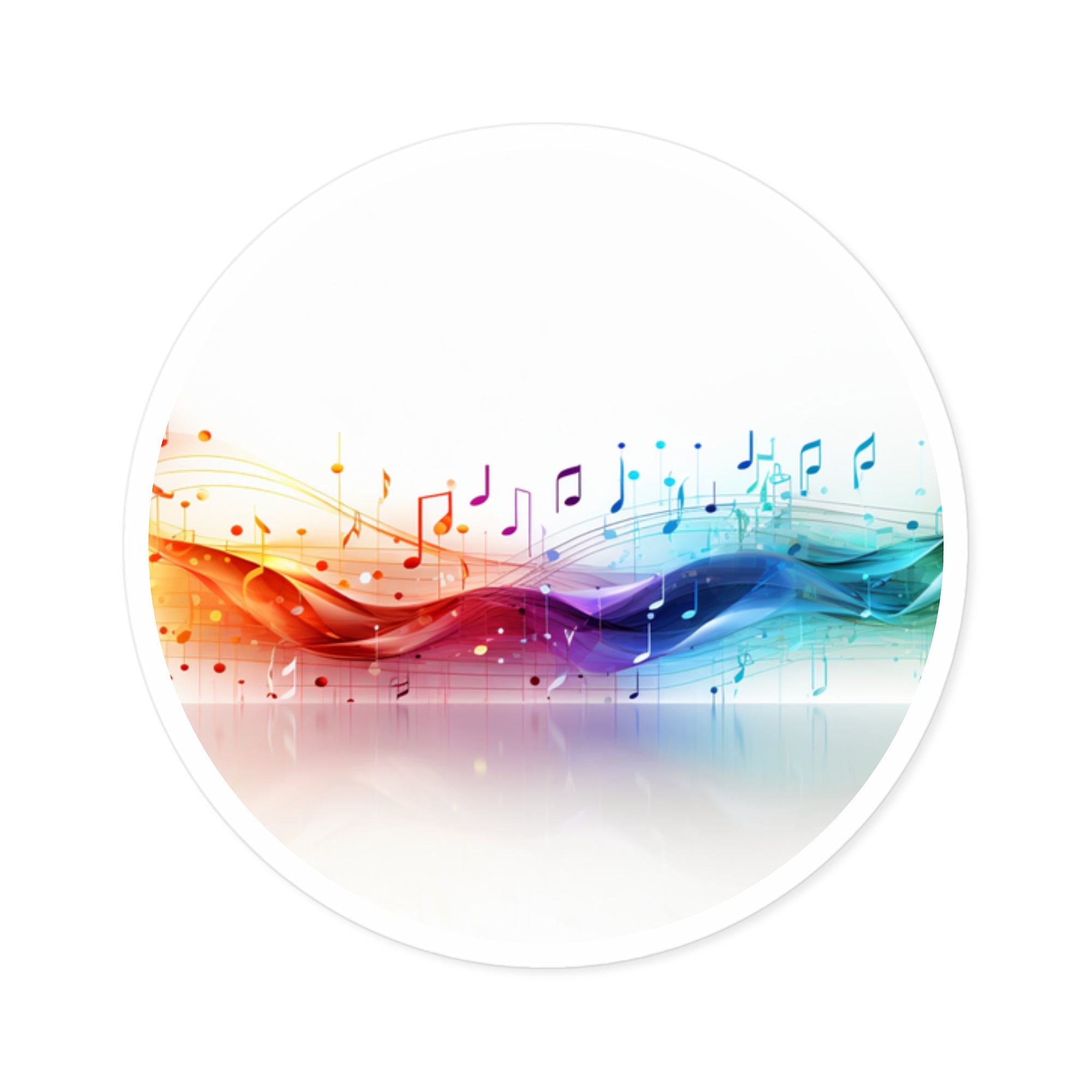 Colorful Music Flow Sticker, Abstract Notes Design, Artistic Soundwave Art, Joyful Gift