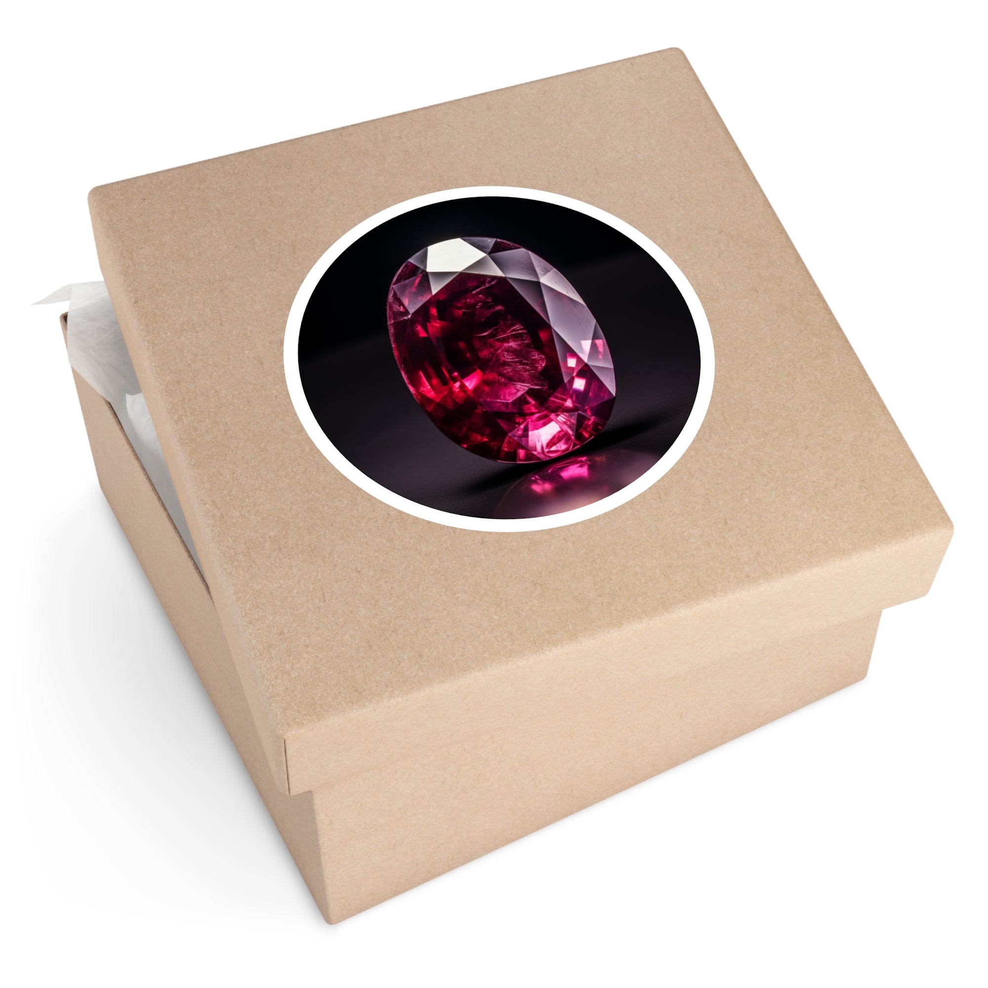 Ruby Gemstone, Realistic Gemstone Sticker, Red Crystal Art, Classic Design Gift