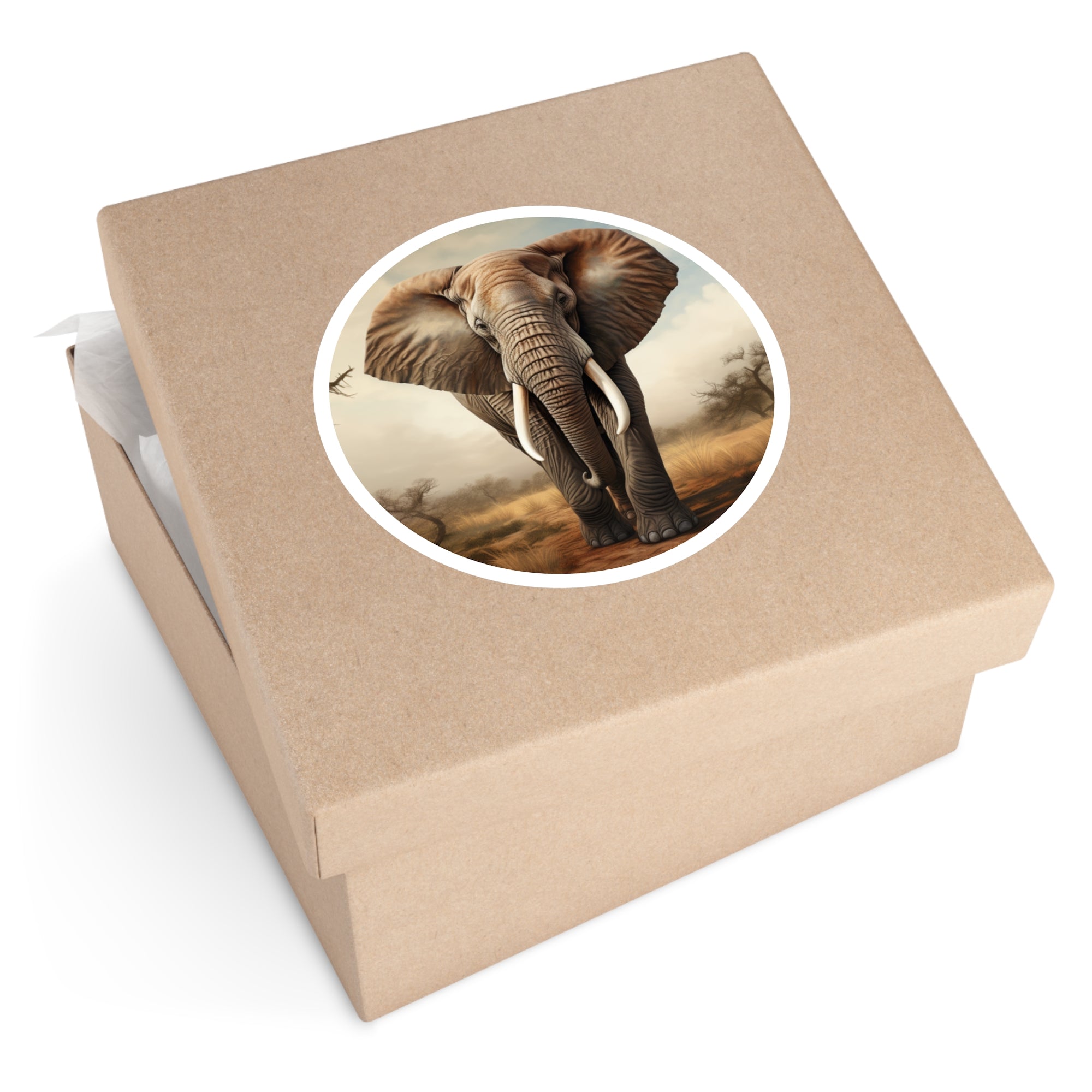 Majestic Elephant, Realistic Animal Sticker, Wildlife Art, Safari Gift