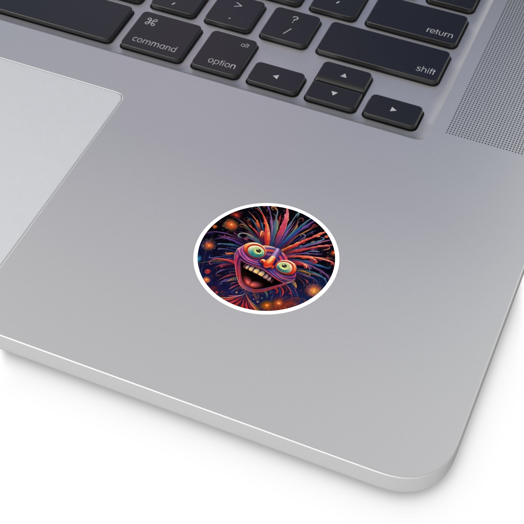 Happy Firework Face, Trippy Sticker, Laptop Decal, Fun Art Gift