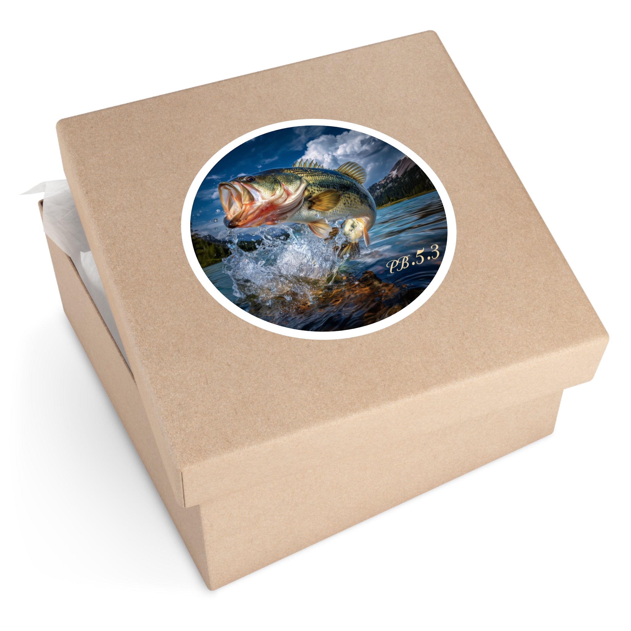 Fishing PB 5.3 Sticker, Largemouth Bass Art, Outdoor Angler Design, Catch Gift