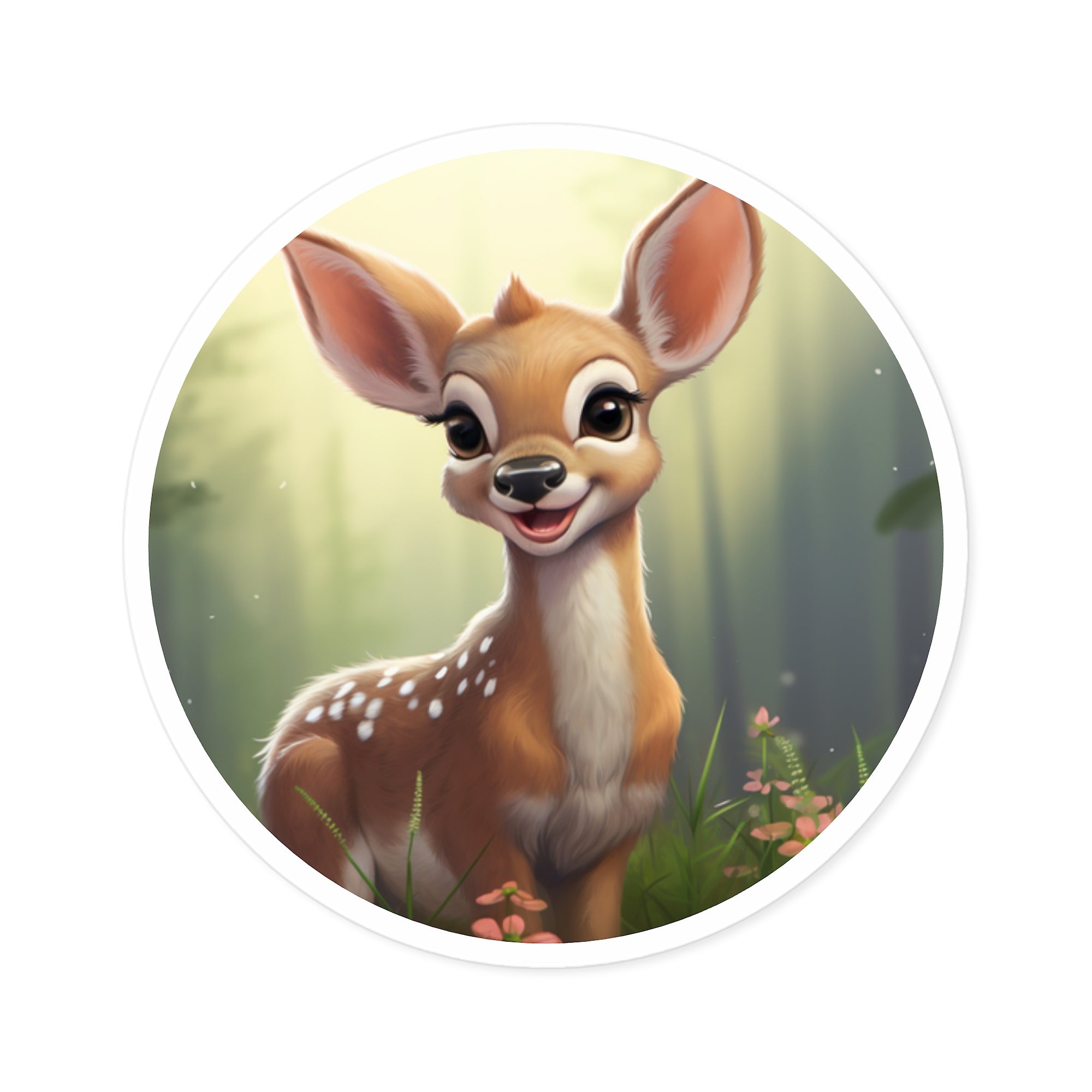 Cute Deer Sticker, Forest Animal Art, Laptop Decor, Whimsical Gift