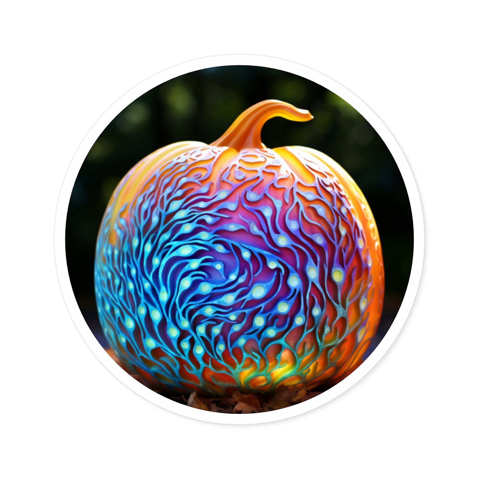 Prismatic Pumpkin, Color Art Sticker, Seasonal Decor, Unique Gift