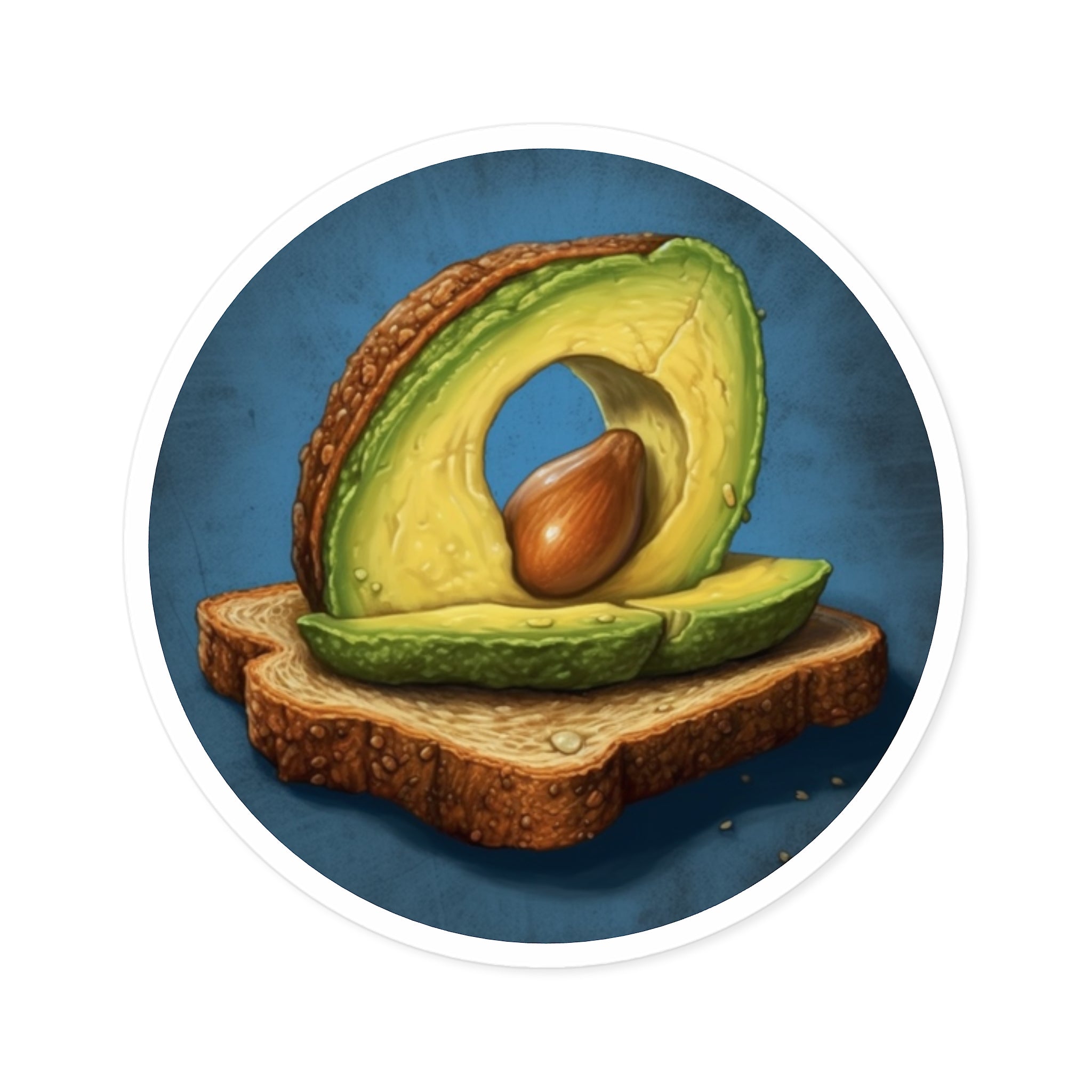 Avocado Toast, Funny Food Sticker, Breakfast Art, Trendy Design