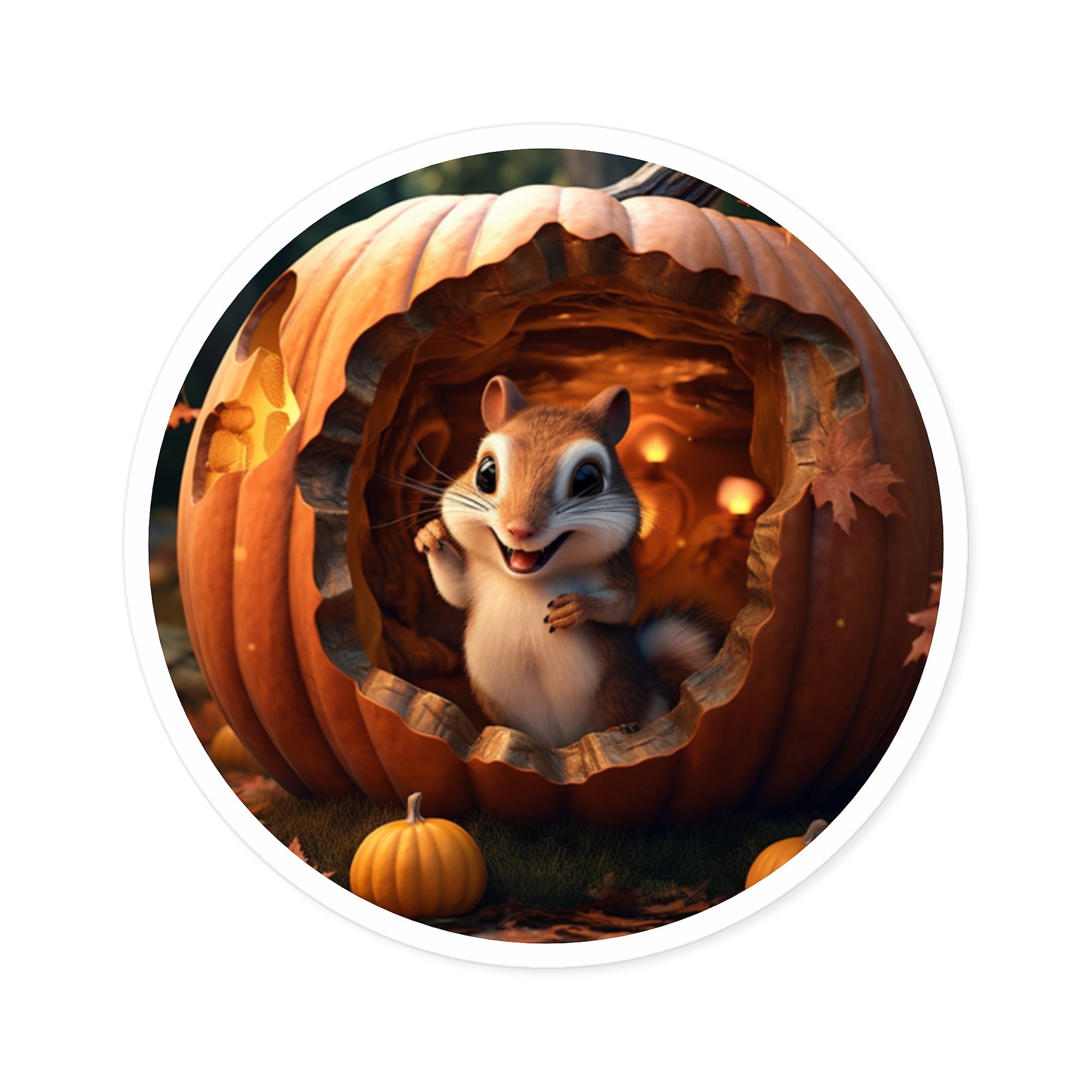 Halloween Squirrel Sticker, Cute Forest Animal Design, Autumn Art