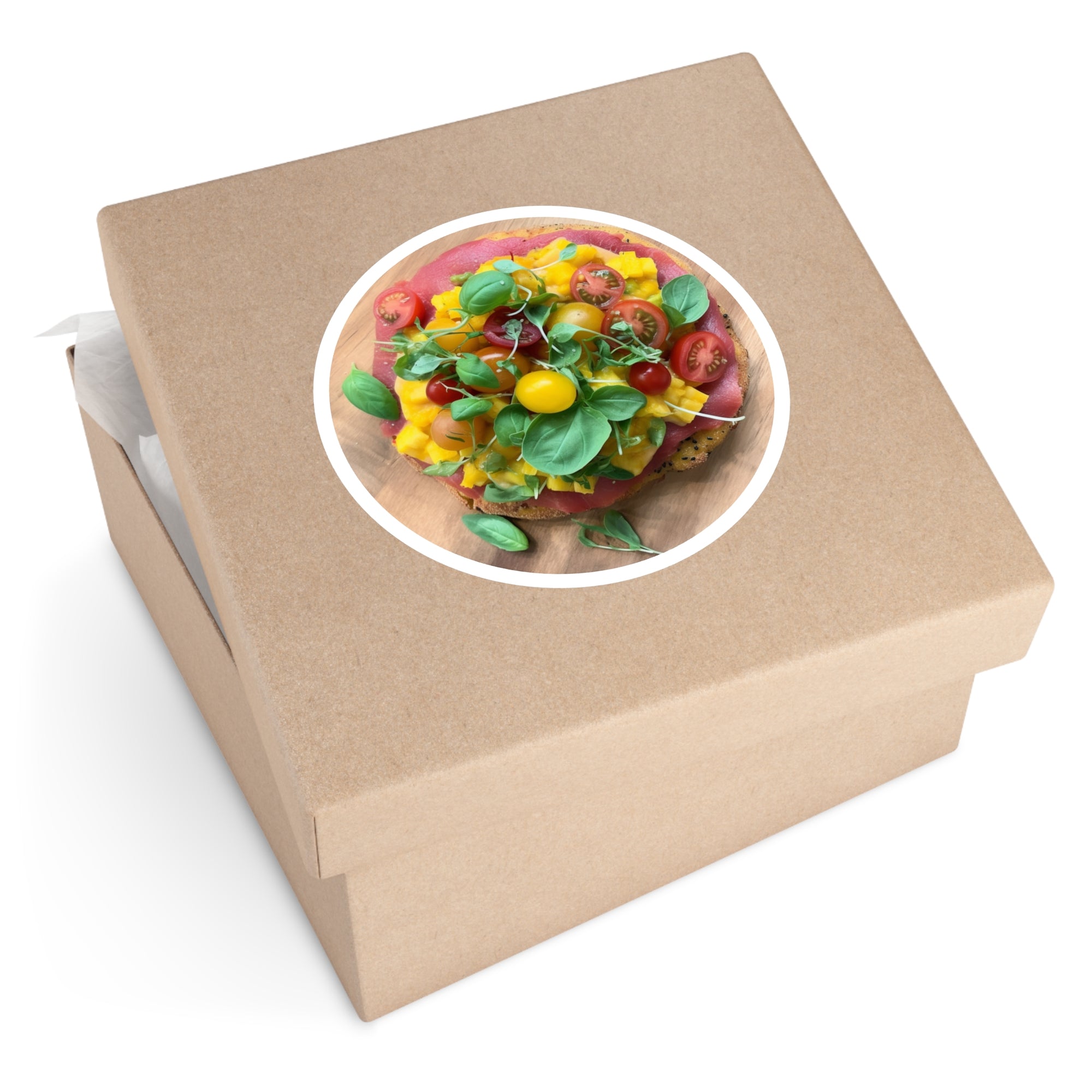 Bohemian Pizza, Food Art Sticker, Laptop Decal, Gift for Foodies