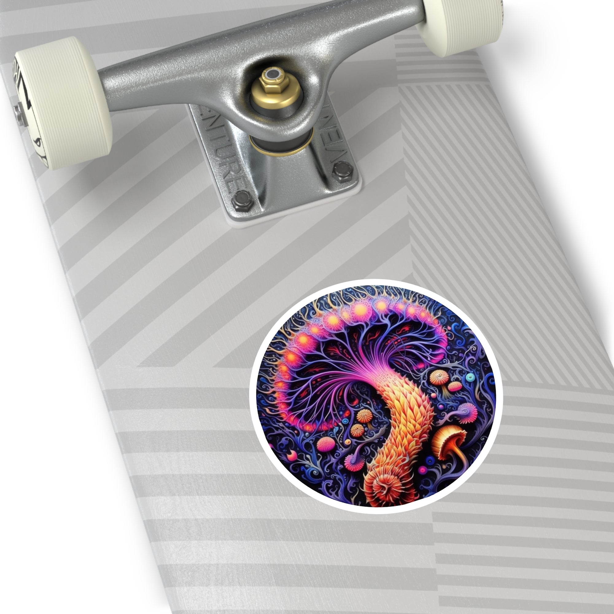 Abstract Mushroom, Creative Art Sticker, Vibrant Decor, Fantasy Fans