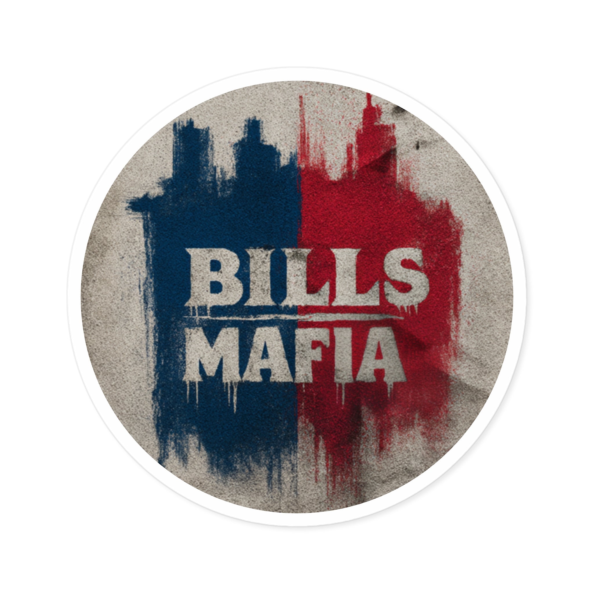 Bills Mafia Sticker, Red Blue Grunge Art, Team Spirit Design, Fan Gift