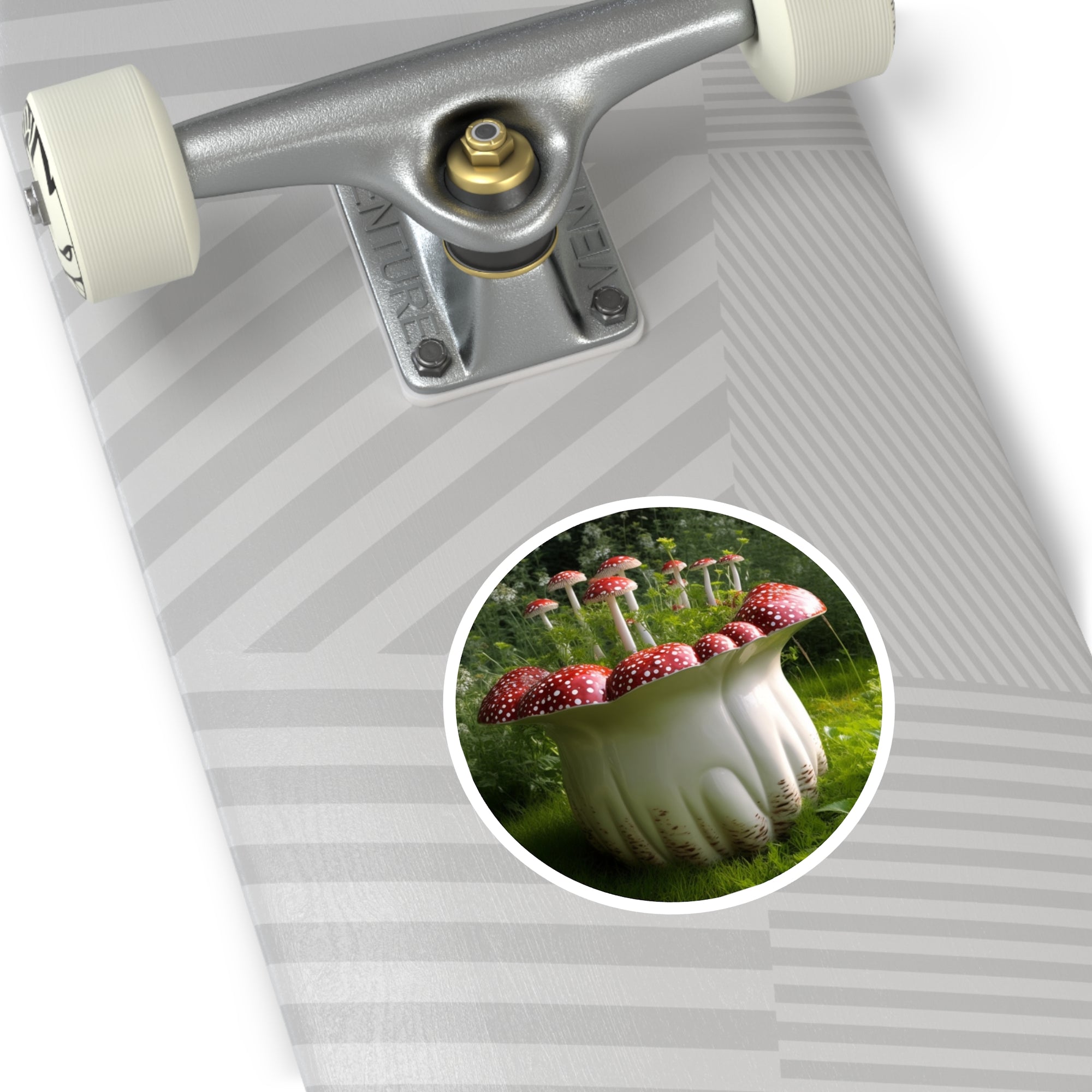 Mushroom Planter Sticker, Botanical Art, Whimsical Garden Design, Nature Decor