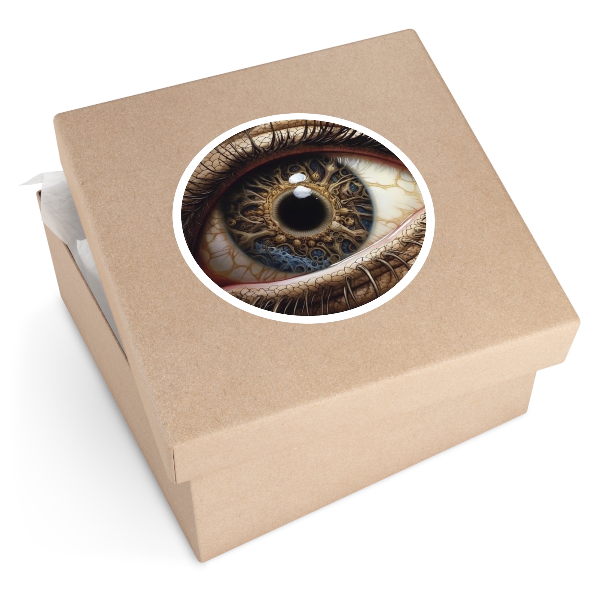 Mechanical Eye Detail, Surreal Vision Sticker, Laptop Decal, Trippy Art Gift