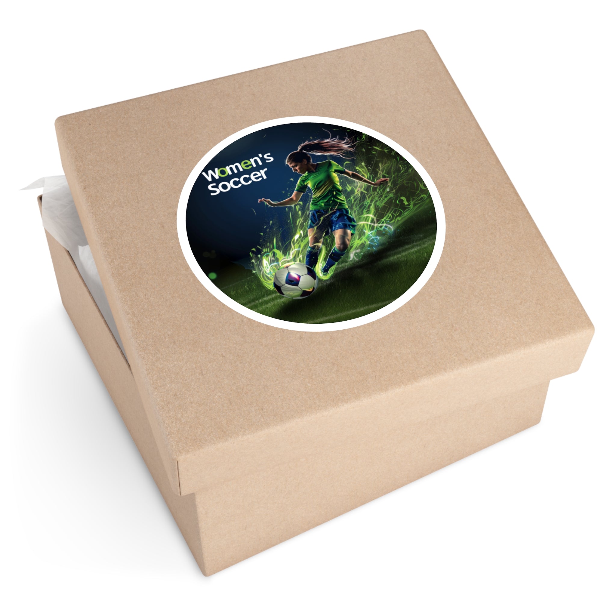 Women’s Soccer Sticker, Sports Energy Art, Athlete Design, Game Gift