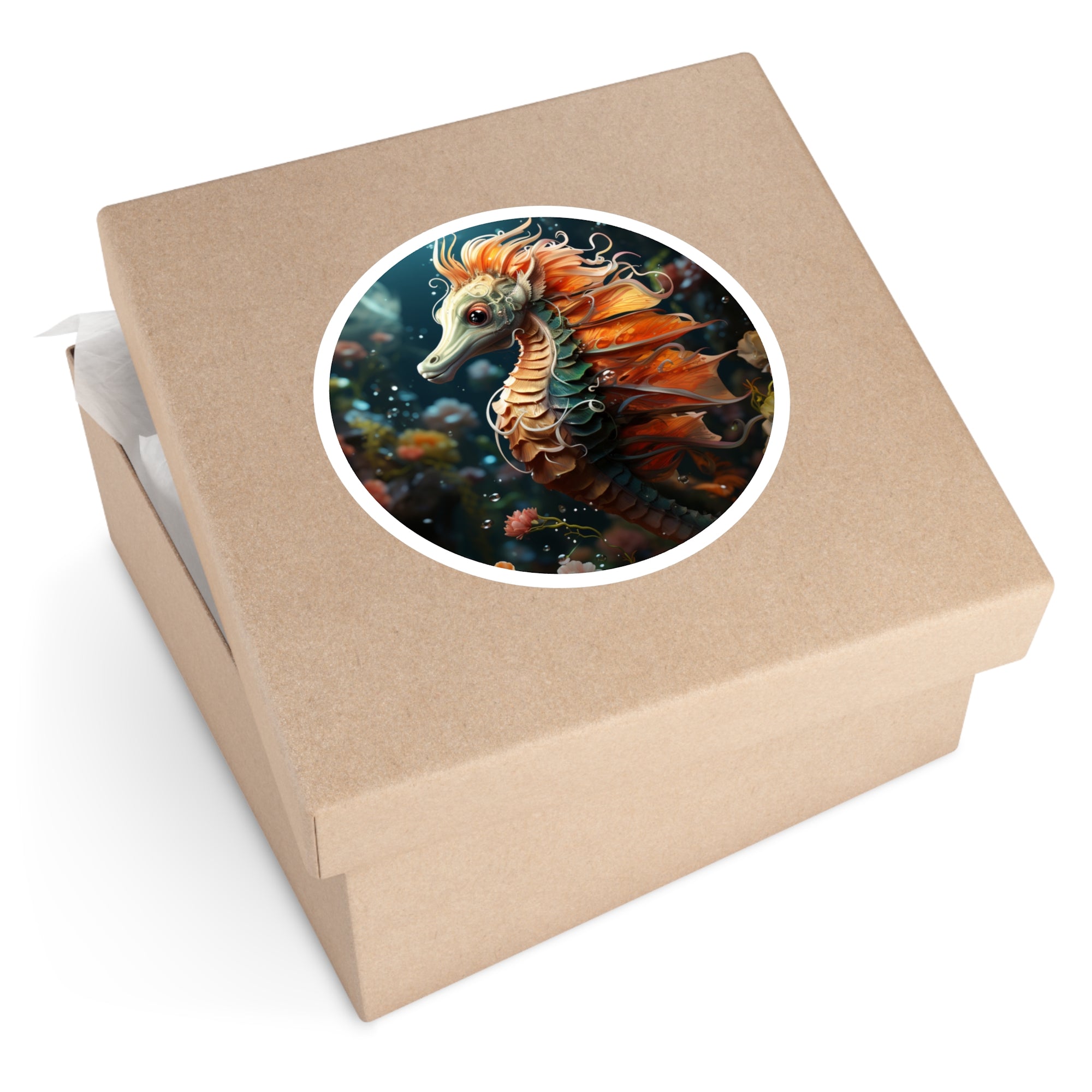 Fantasy Seahorse, Ocean Creature Sticker, Underwater Art, Marine Gift