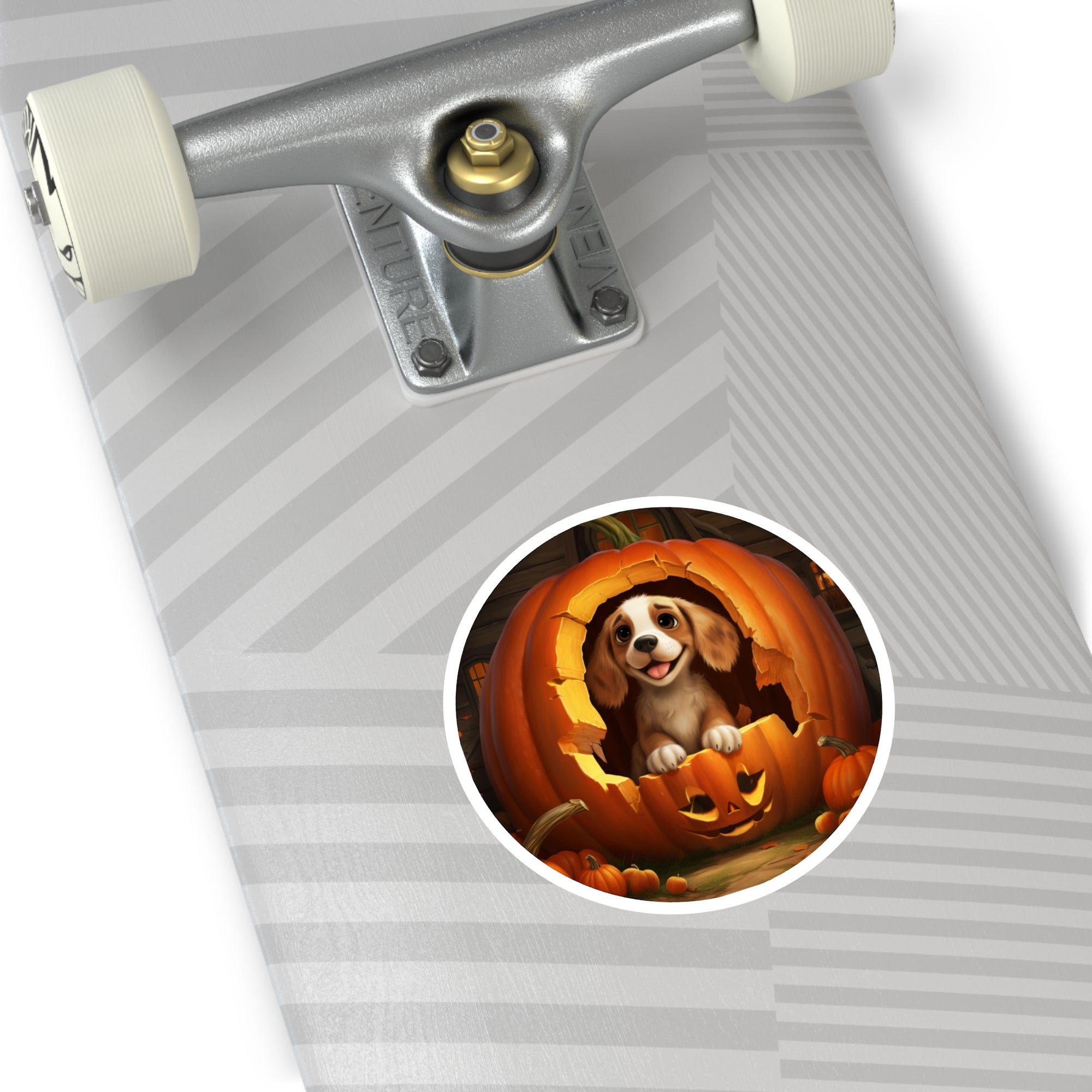 Halloween Puppy Sticker, Cute Dog in Pumpkin Design, Fall Pet Art