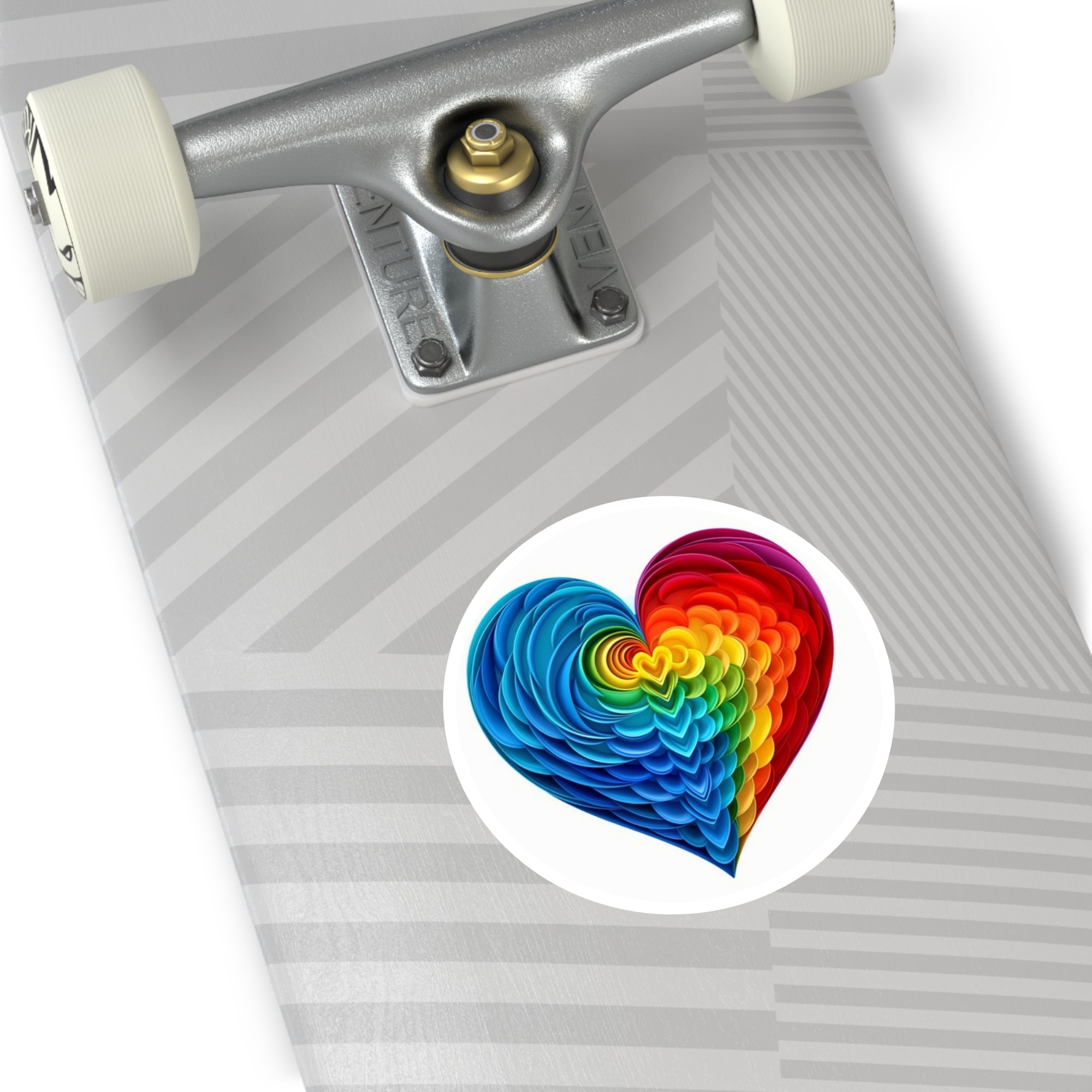 Rainbow Heart Sticker, Colorful Love Art, Pride Design, Vibrant Gift